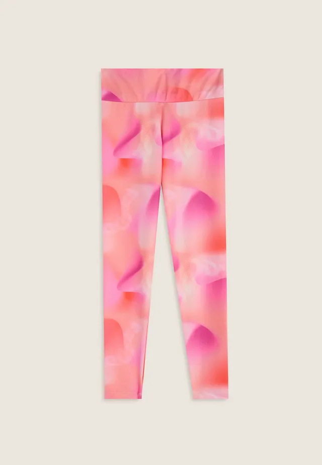 freddy-leggings-bambina-tecnici-fantasia-rosa-arancio image 1