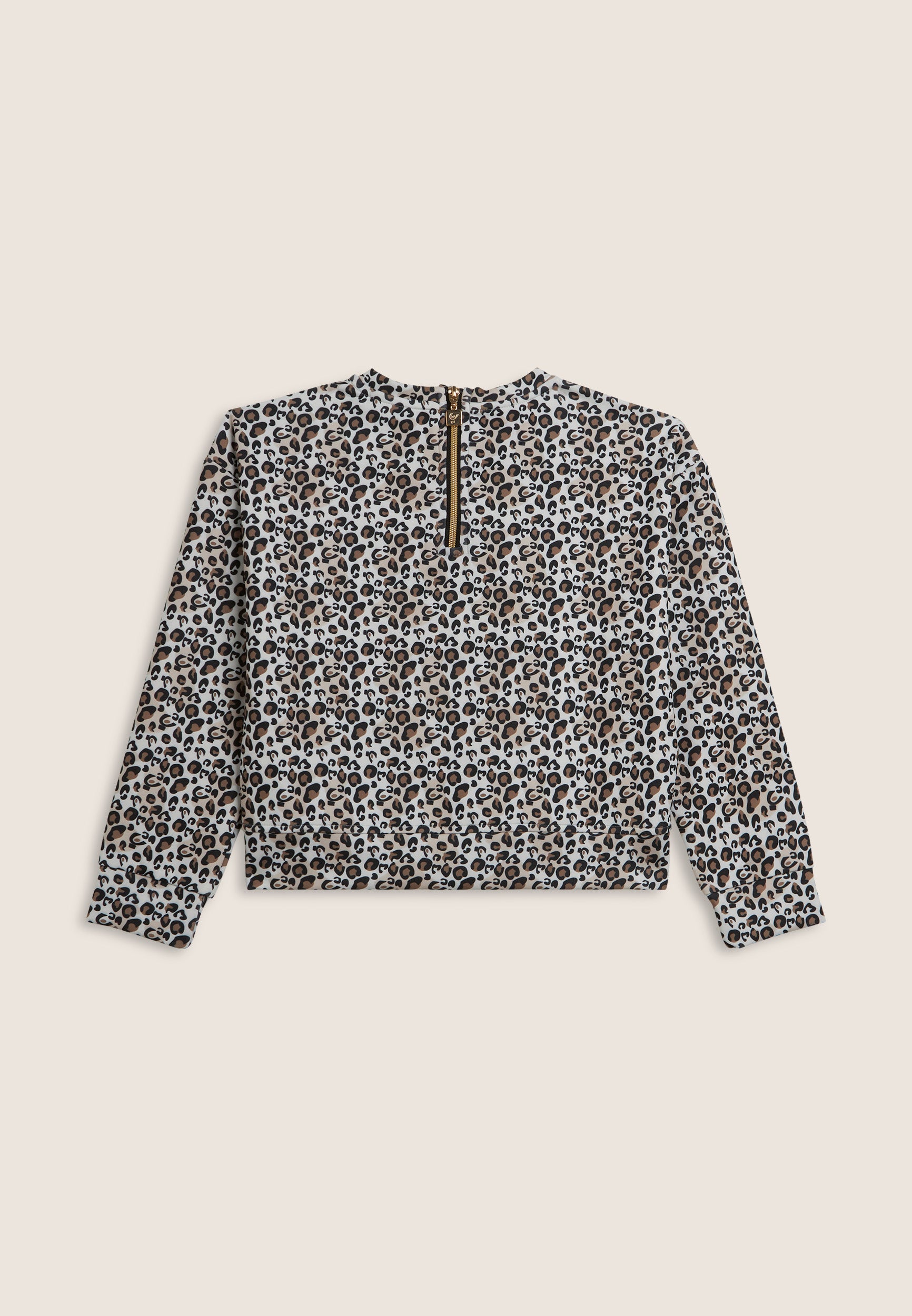 freddy-felpa-cropped-bambina-animalier-con-zip-posteriore-e-logo-omino image 2