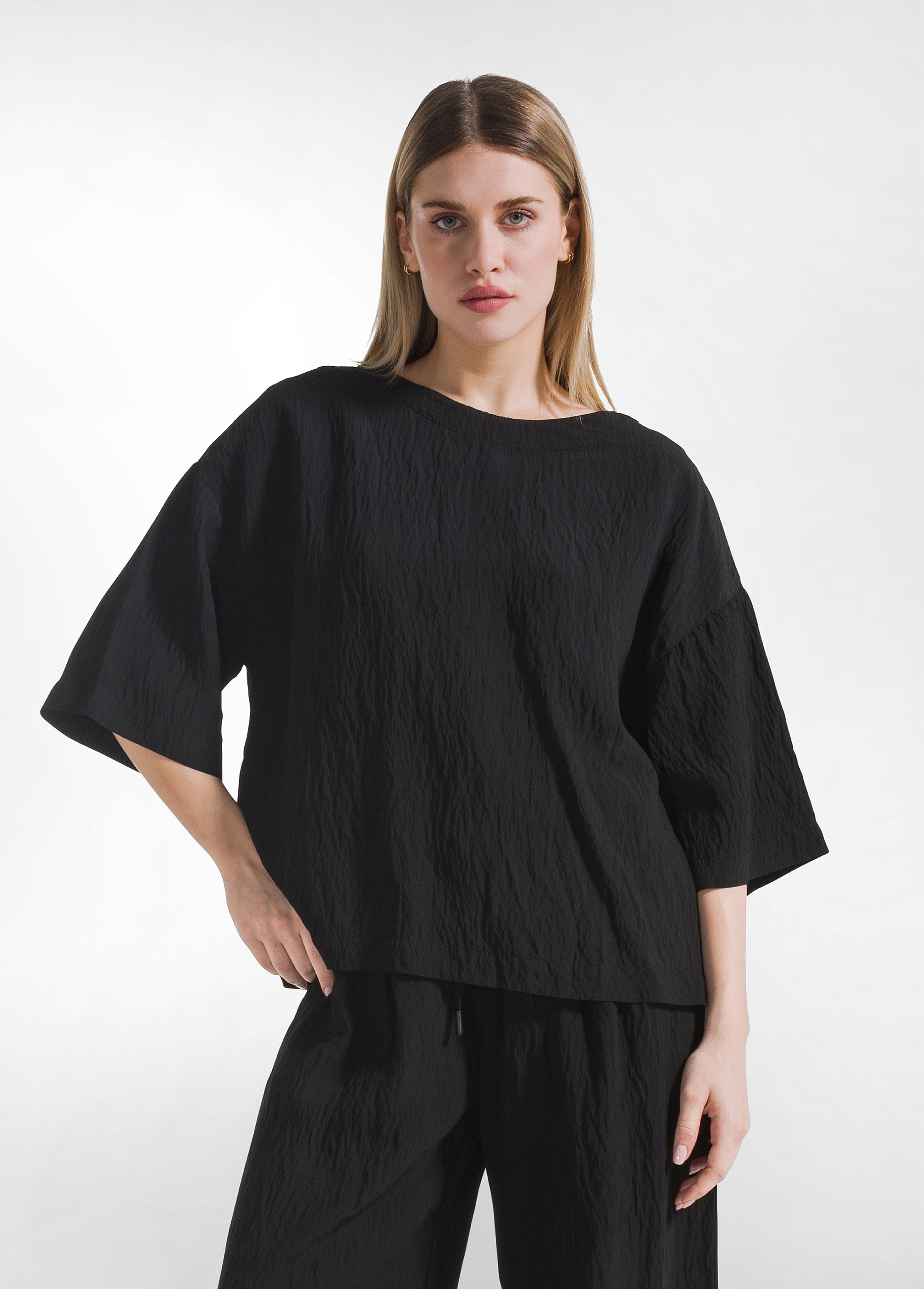deha-completo-t-shirt-ampia-e-pantaloni-larghi-in-viscosa-effetto-stropicciato-n image 2