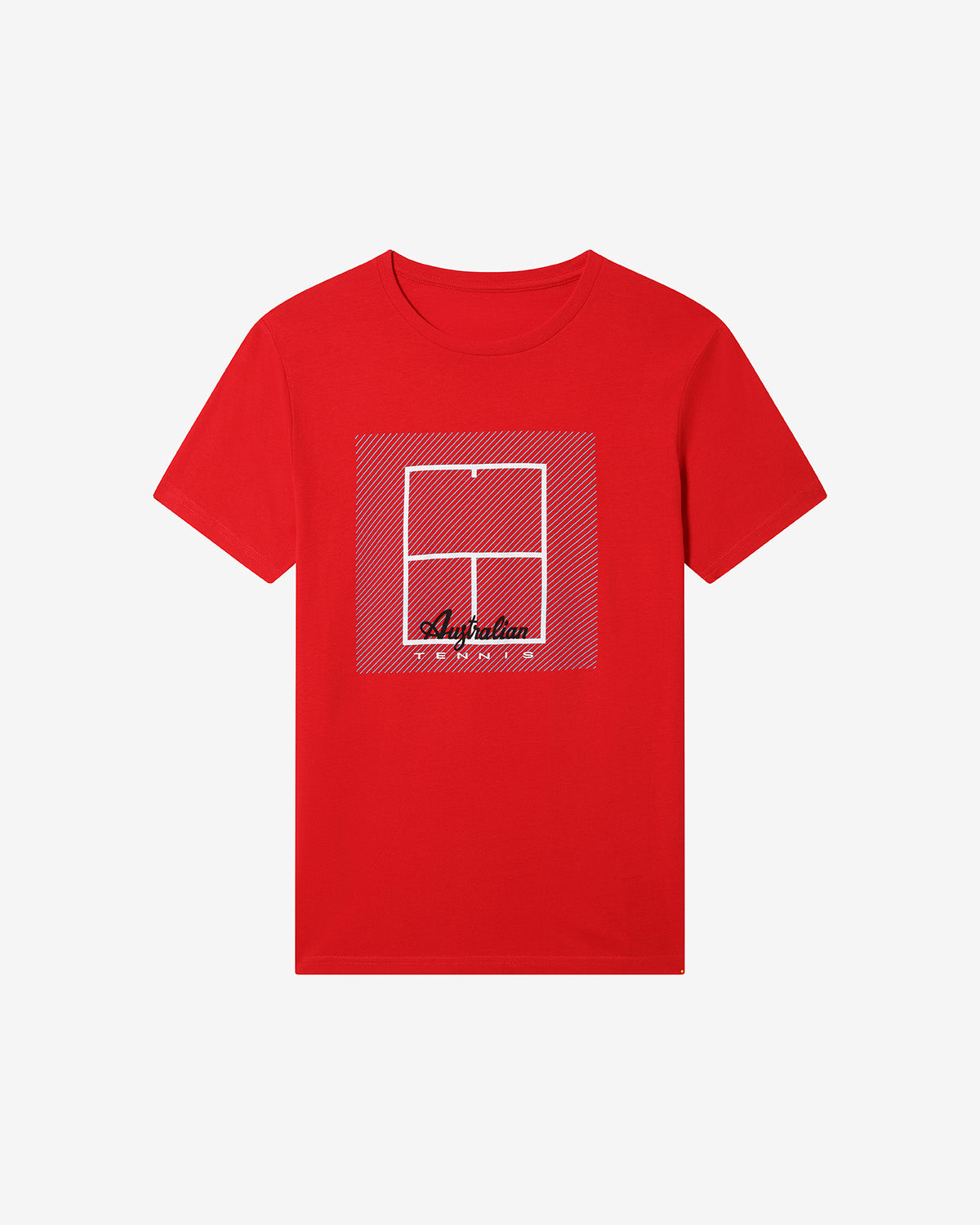 australian-tennis-court-t-shirt-t-shirt-in-cotone-rosso-vivo image 4