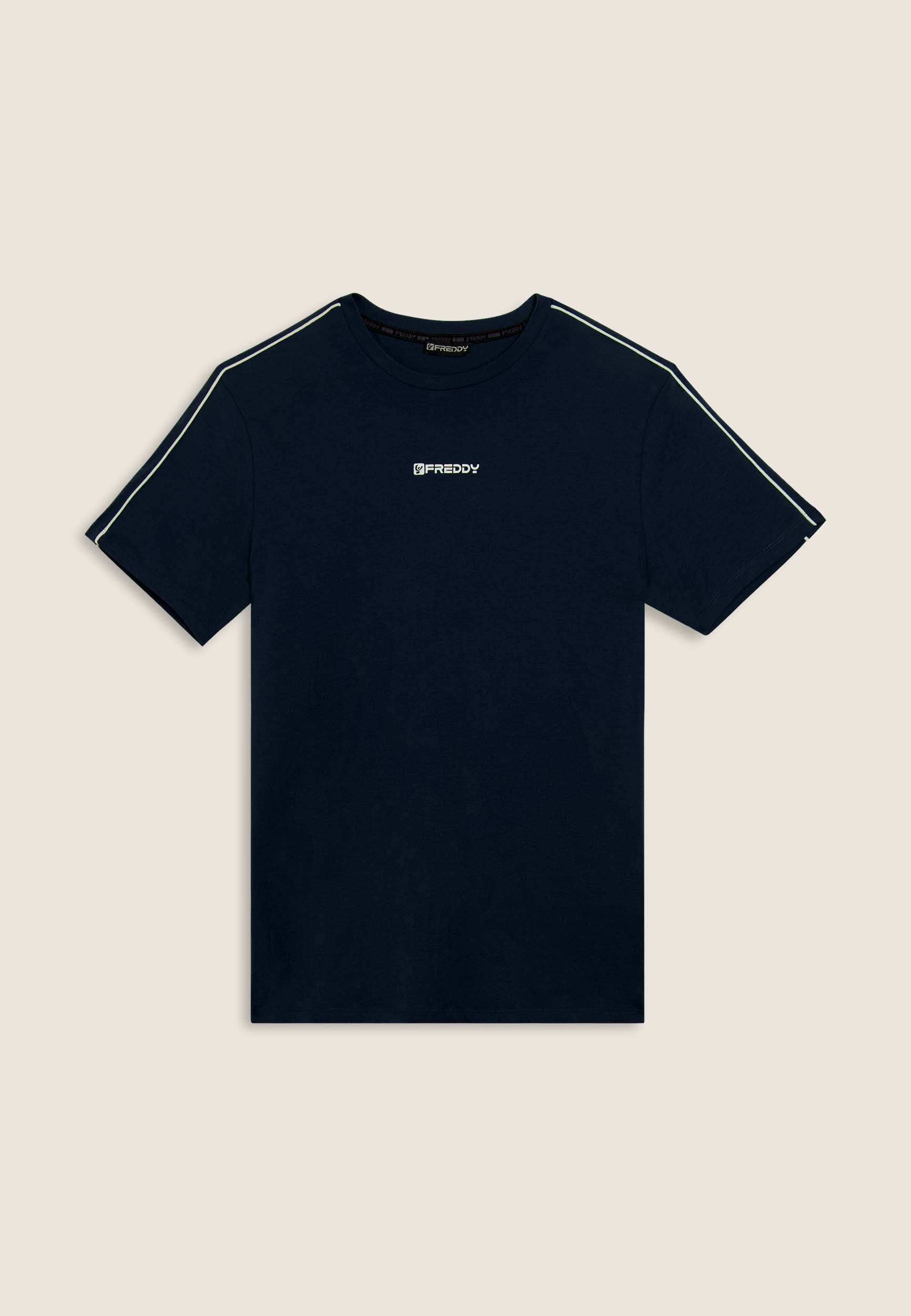 freddy-t-shirt-uomo-in-jersey-stretch-cotone-con-cuciture-in-contrasto image 7