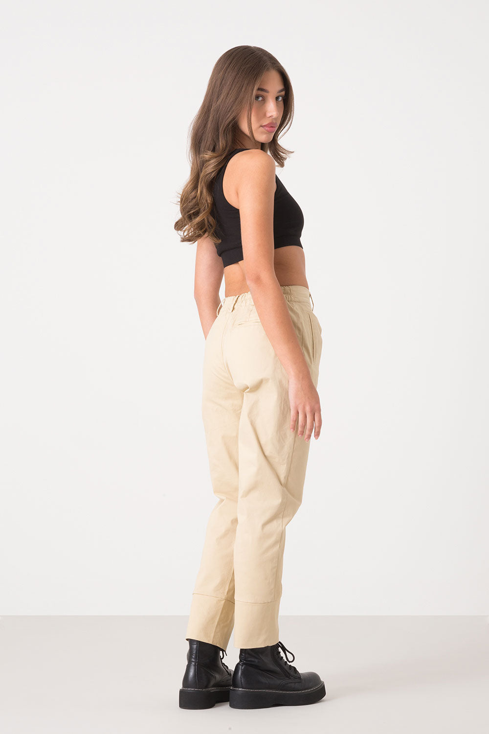 dimensione-danza-pantalone-donna-in-popeline-fondo-dritto-con-spacco image 7