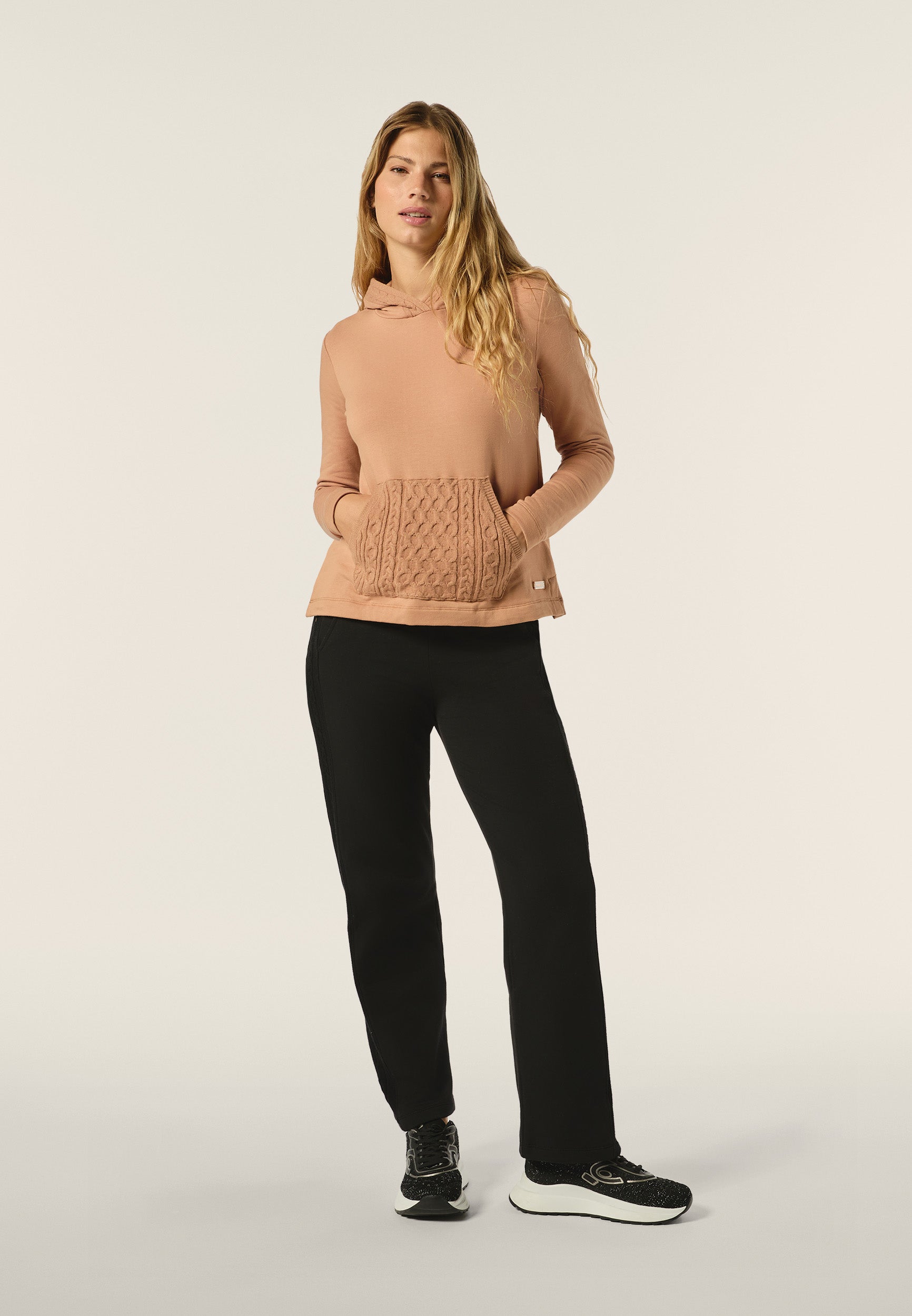 freddy-felpa-collo-alto-a-coste-con-inserti-tricot-a-trecce image 2