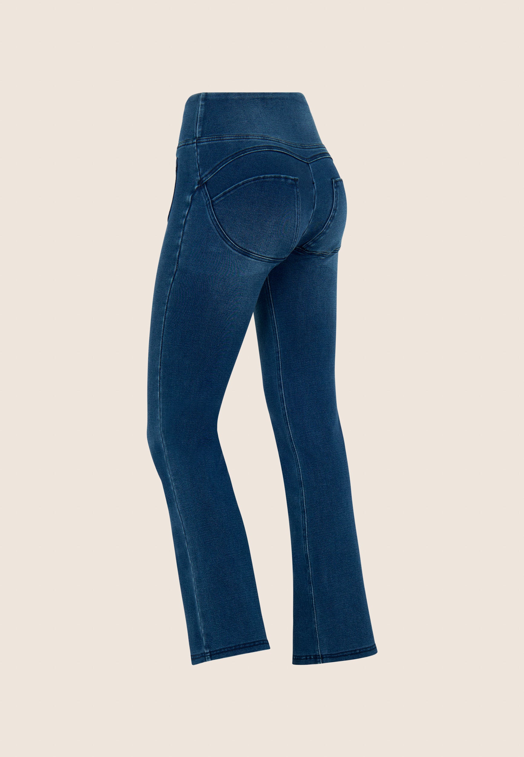 freddy-wr-up-pantaloni-bootcut-vita-alta-in-denim-satinato image 8