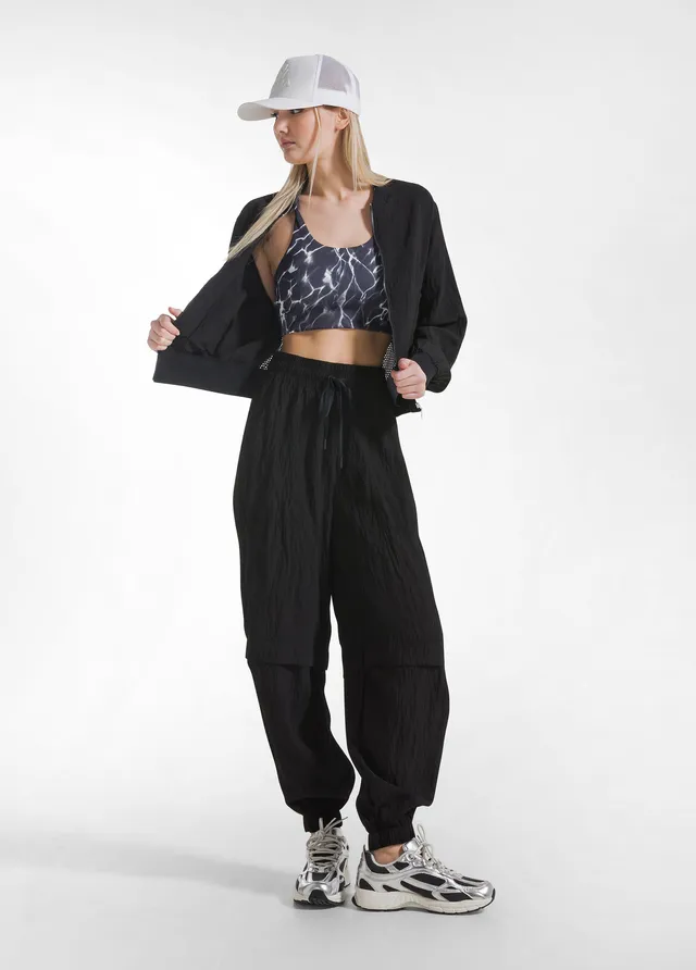 deha-jogger-ampi-in-viscosa-crinkle-nero-iron-free image 1