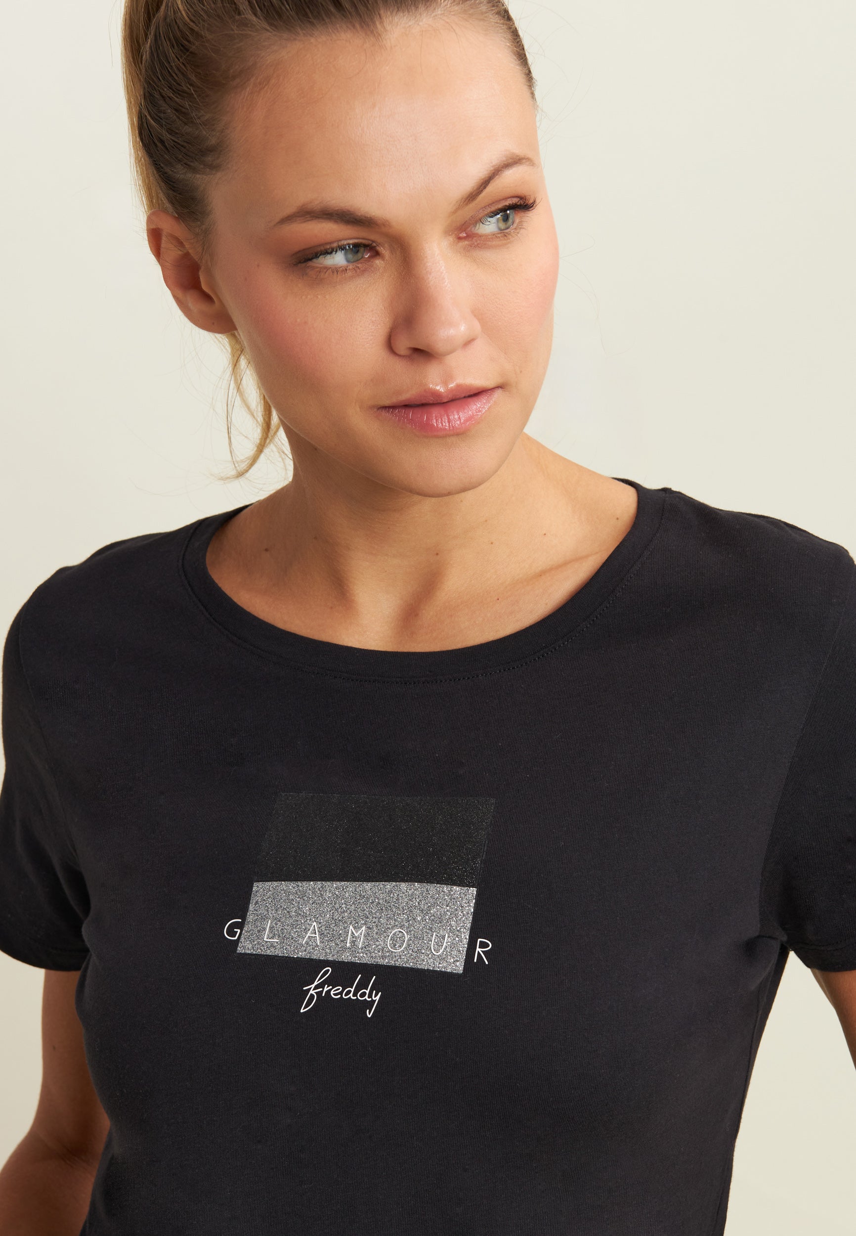 freddy-t-shirt-glamour-in-glitter-jersey-supima-donna image 3