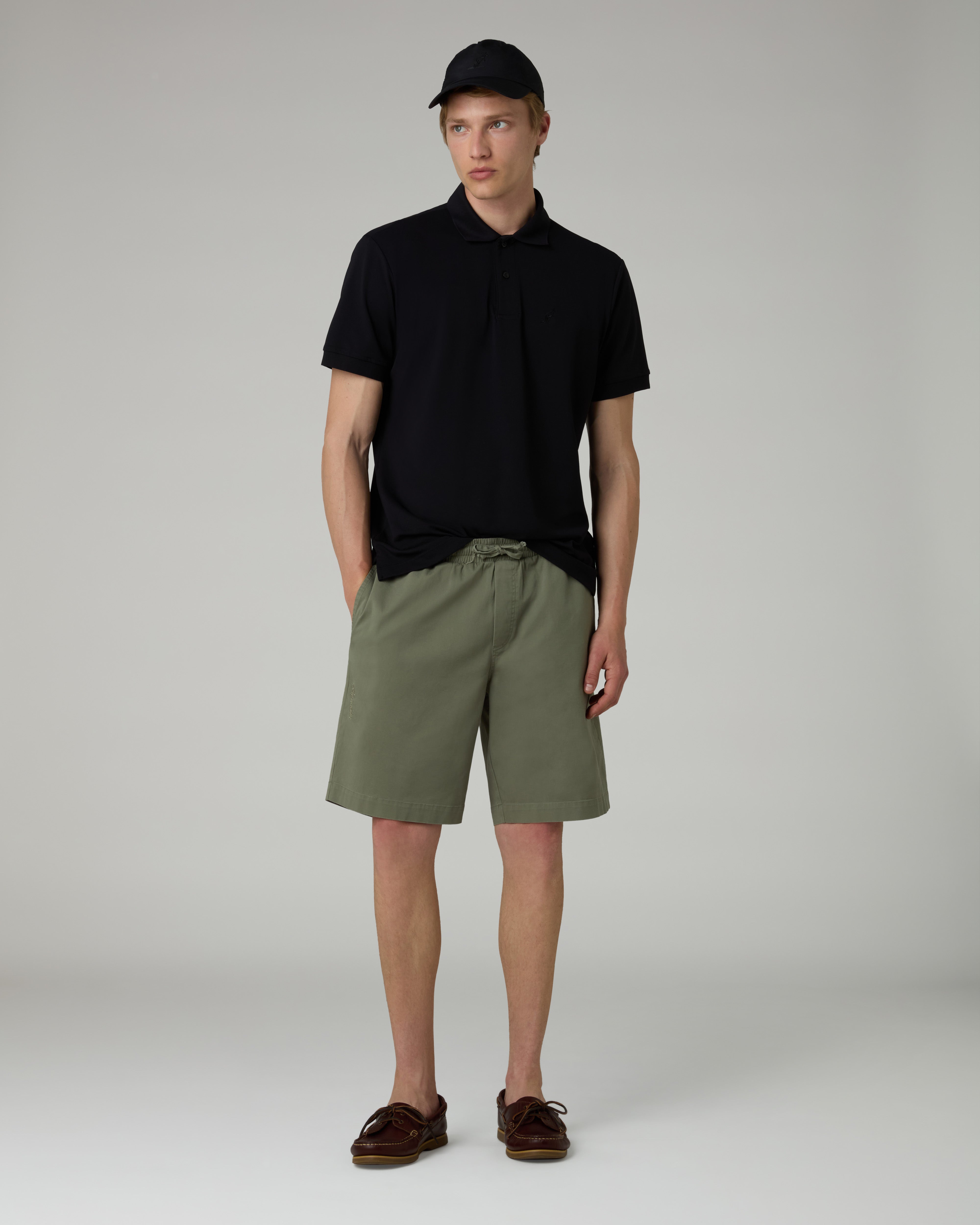 australian-doric-twill-short-short-cotone-con-coulisse-e-logo-ricamato image 2