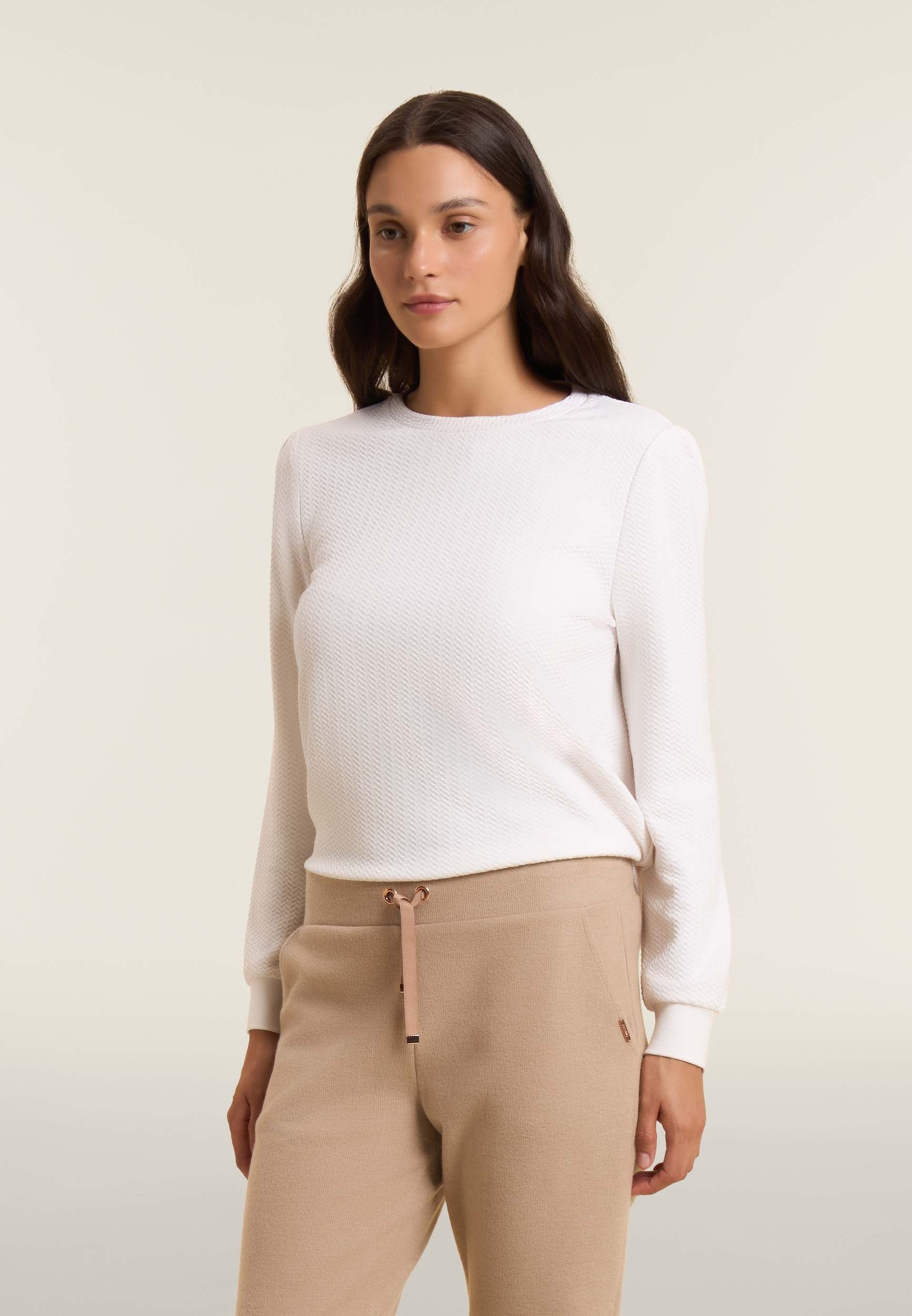 freddy-pantaloni-donna-effetto-tricot-con-polsini-felpa-garzata image 1