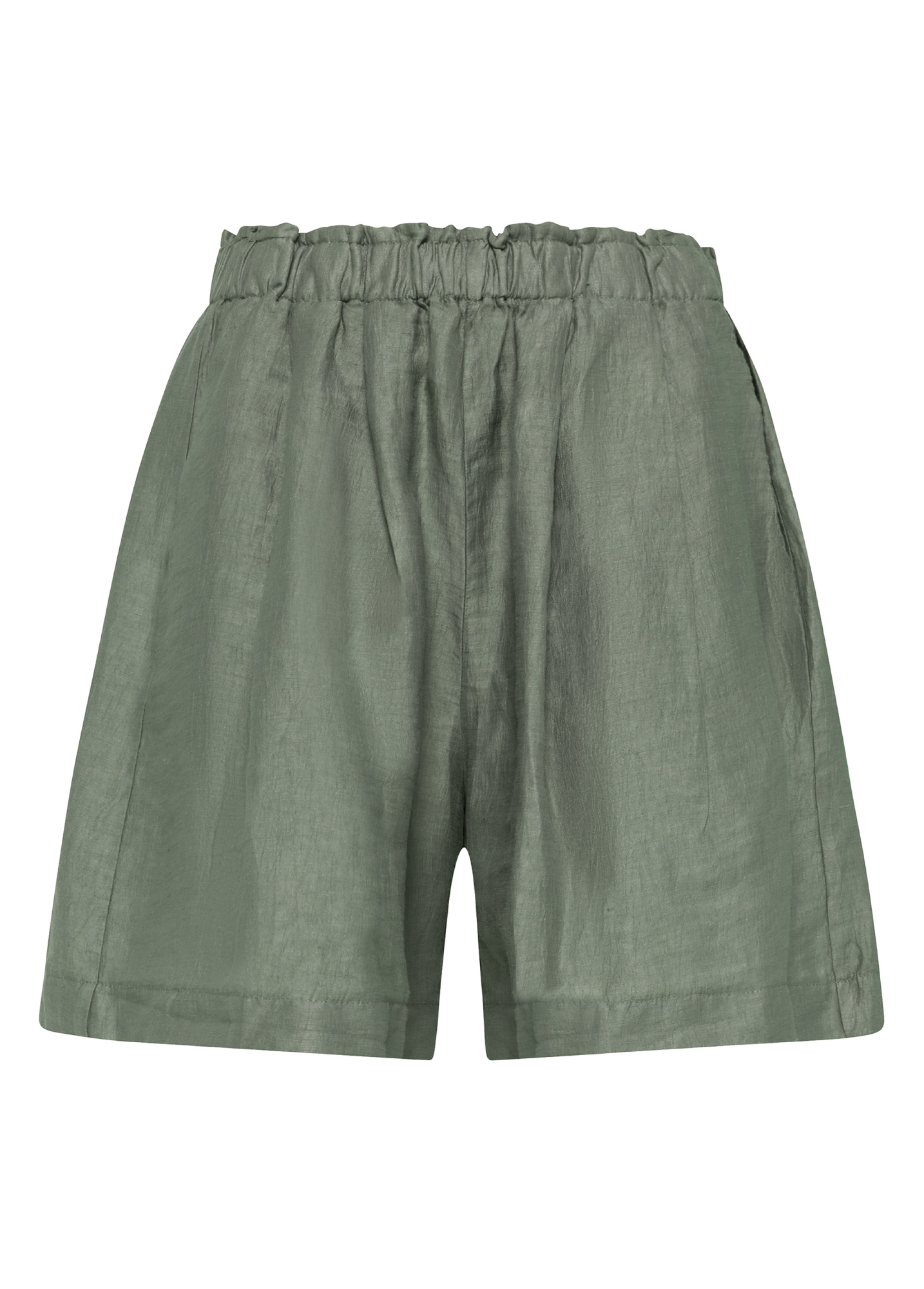 deha-shorts-in-lino-lucido-verde-vita-elastica image 3