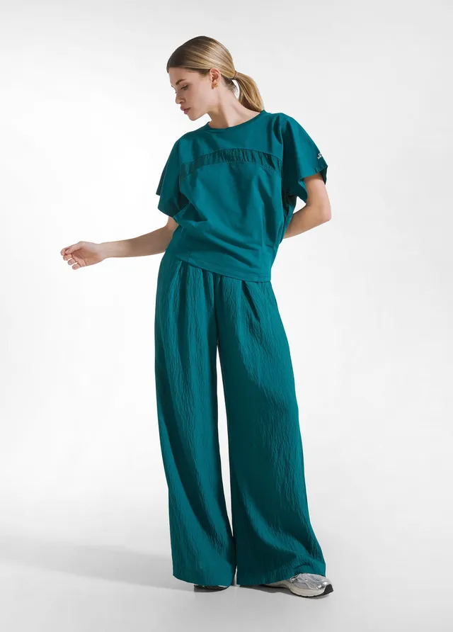 deha-completo-felpa-con-dettaglio-e-pantaloni-larghi-viscosa-verde image 1