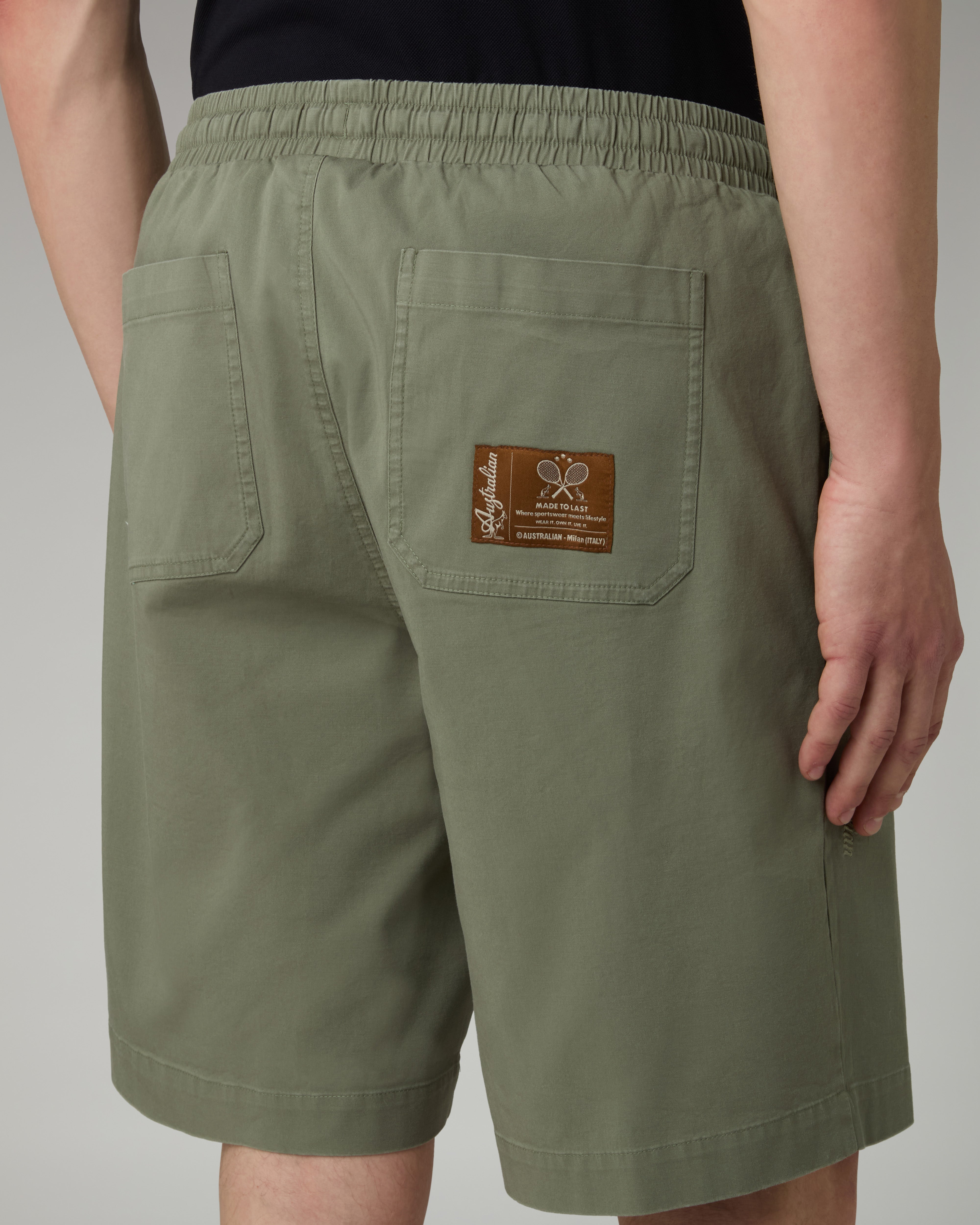 australian-doric-twill-short-short-cotone-con-coulisse-e-logo-ricamato image 5