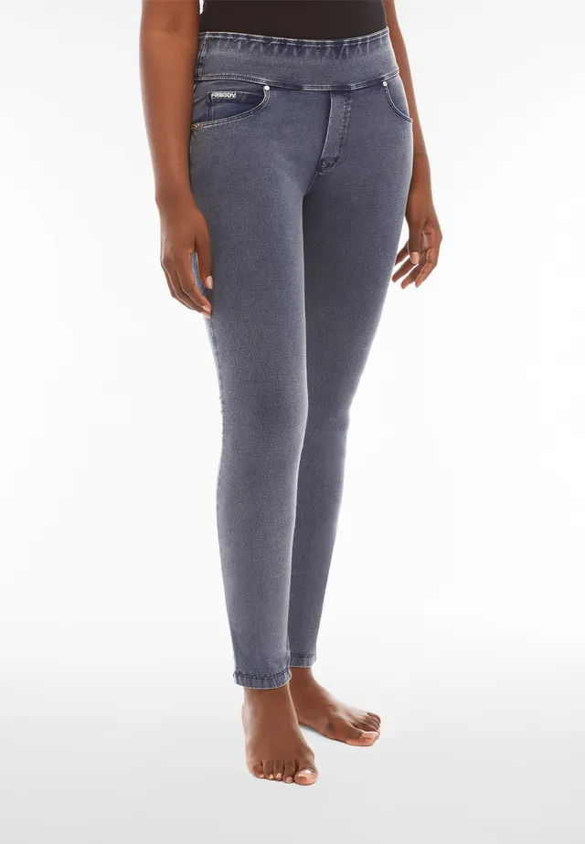 freddy-n-o-w-pantaloni-skinny-donna-vita-risvoltabile-jersey-denim image 1