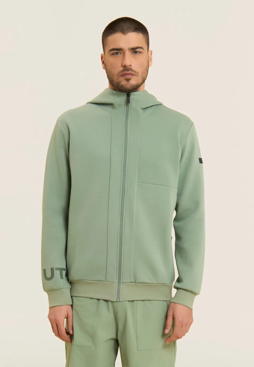 freddy-felpa-donna-oversize-full-zip-con-cappuccio-e-tasche-zip-urban-tech image 1