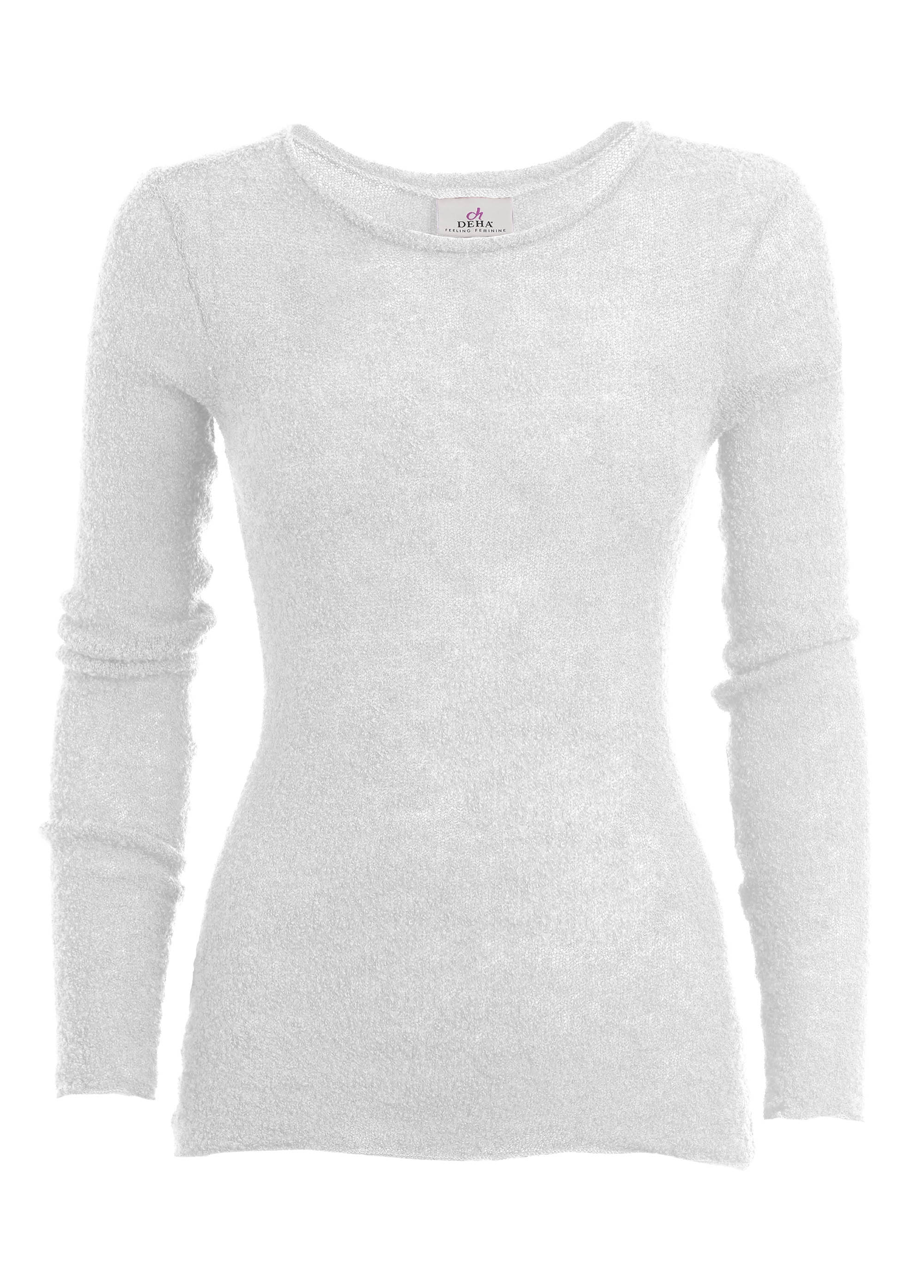 deha-maglia-boucl-bianco-manica-lunga-girocollo image 3