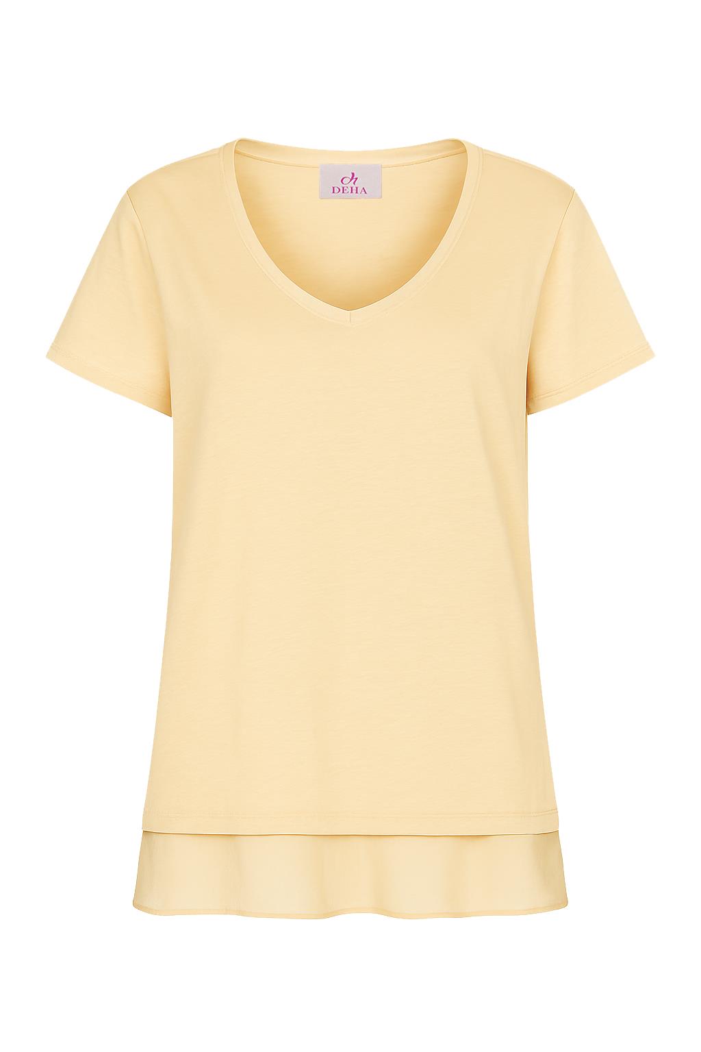 deha-t-shirt-in-cotone-con-dettagli-in-seta-rosa-d42492-maglia-casual-chic image 1