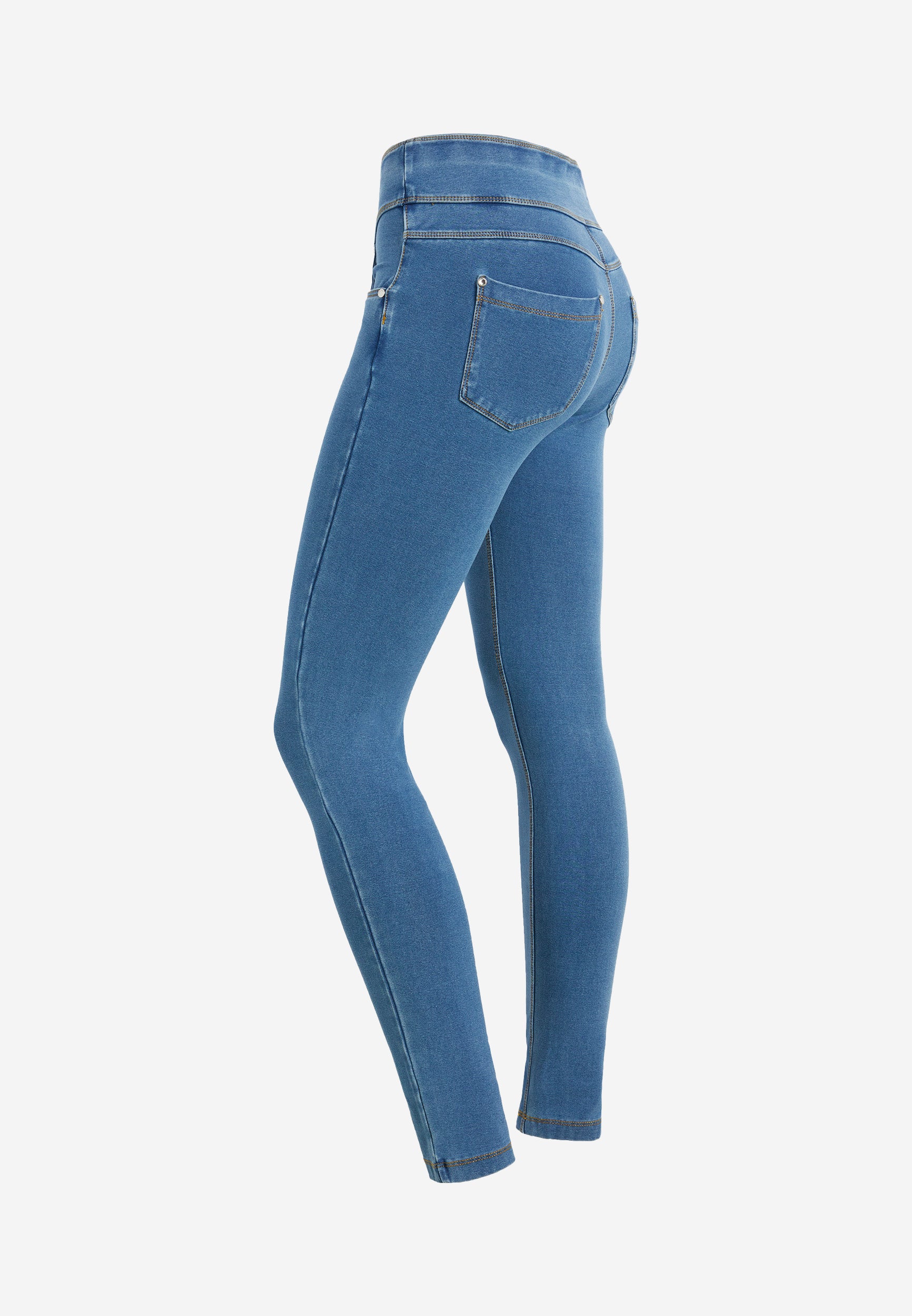 freddy-n-o-w-pantaloni-skinny-donna-vita-risvoltabile-jersey-denim image 6
