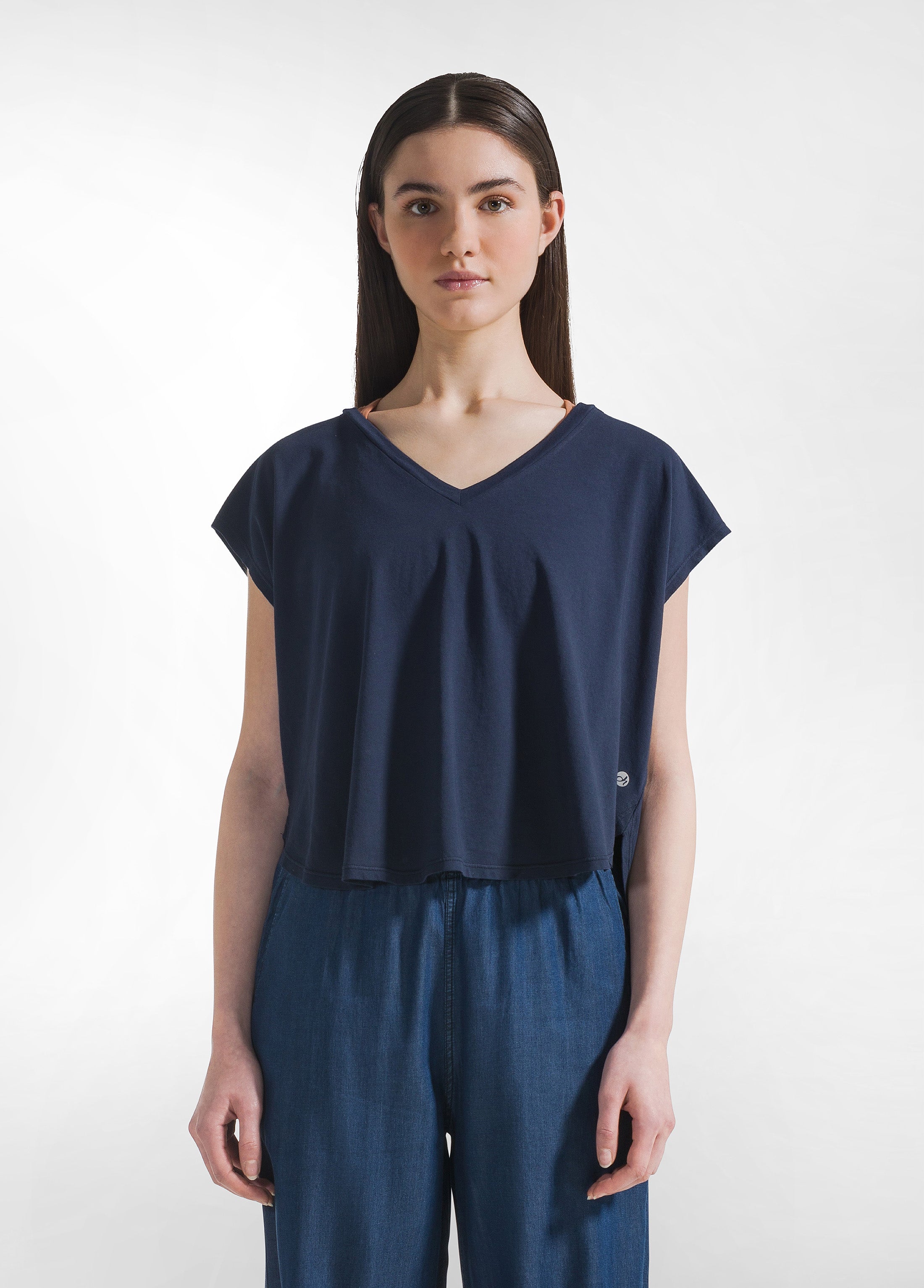 deha-t-shirt-loose-fit-in-jersey-organico-blu image 5