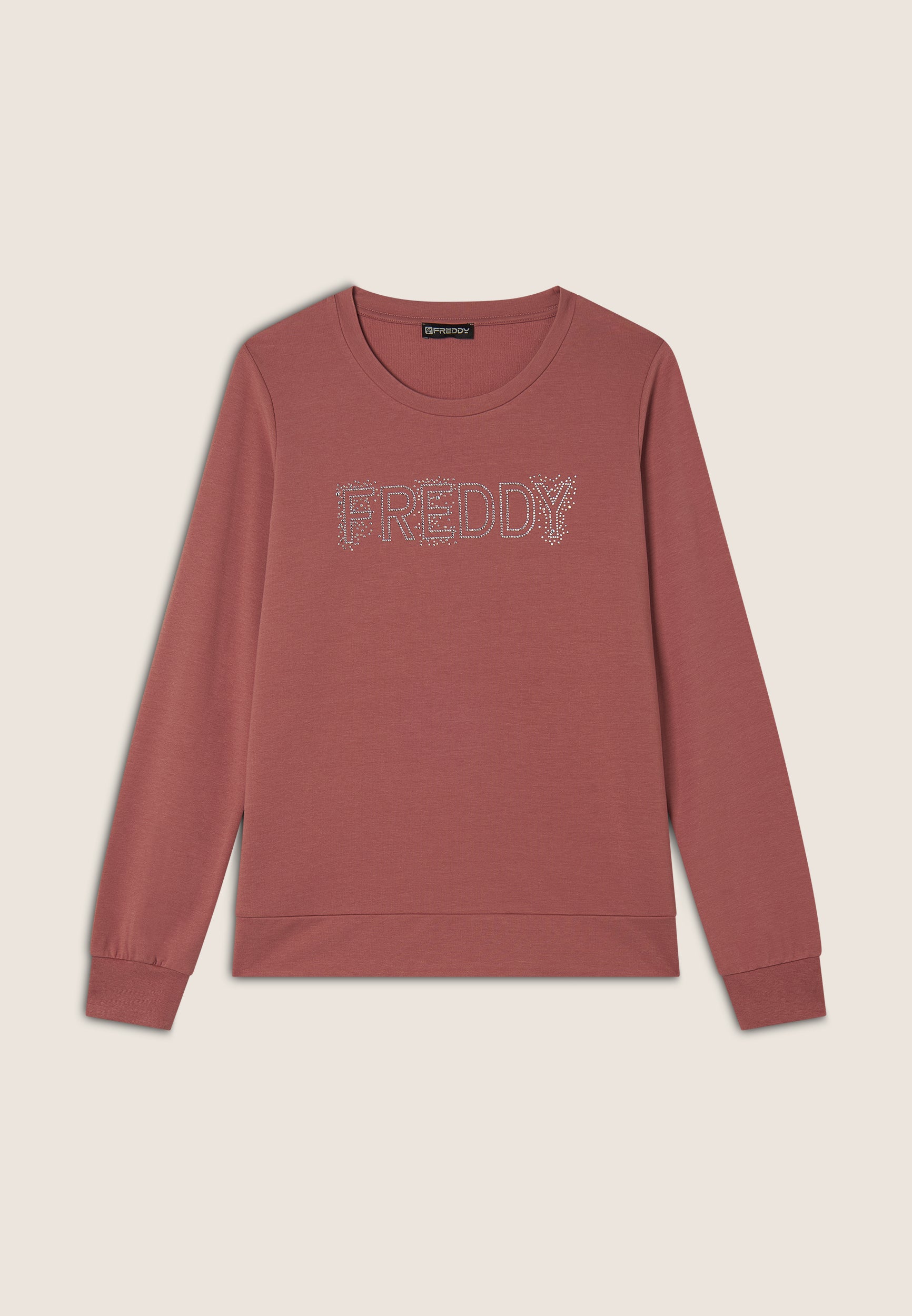 freddy-felpa-girocollo-donna-logo-freddy-in-strass image 5