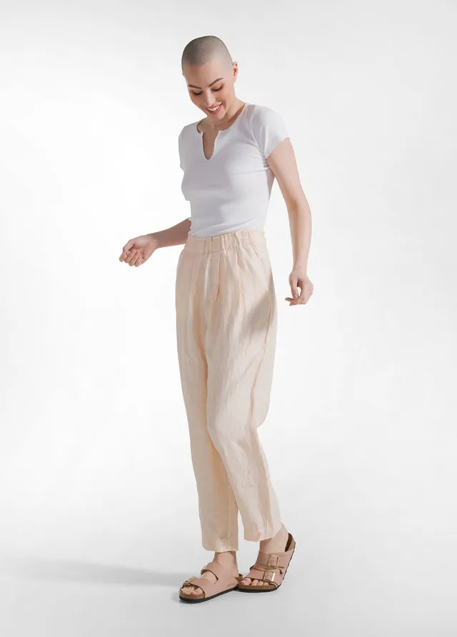 deha-pantalone-in-lino-lucido-rosa image 1