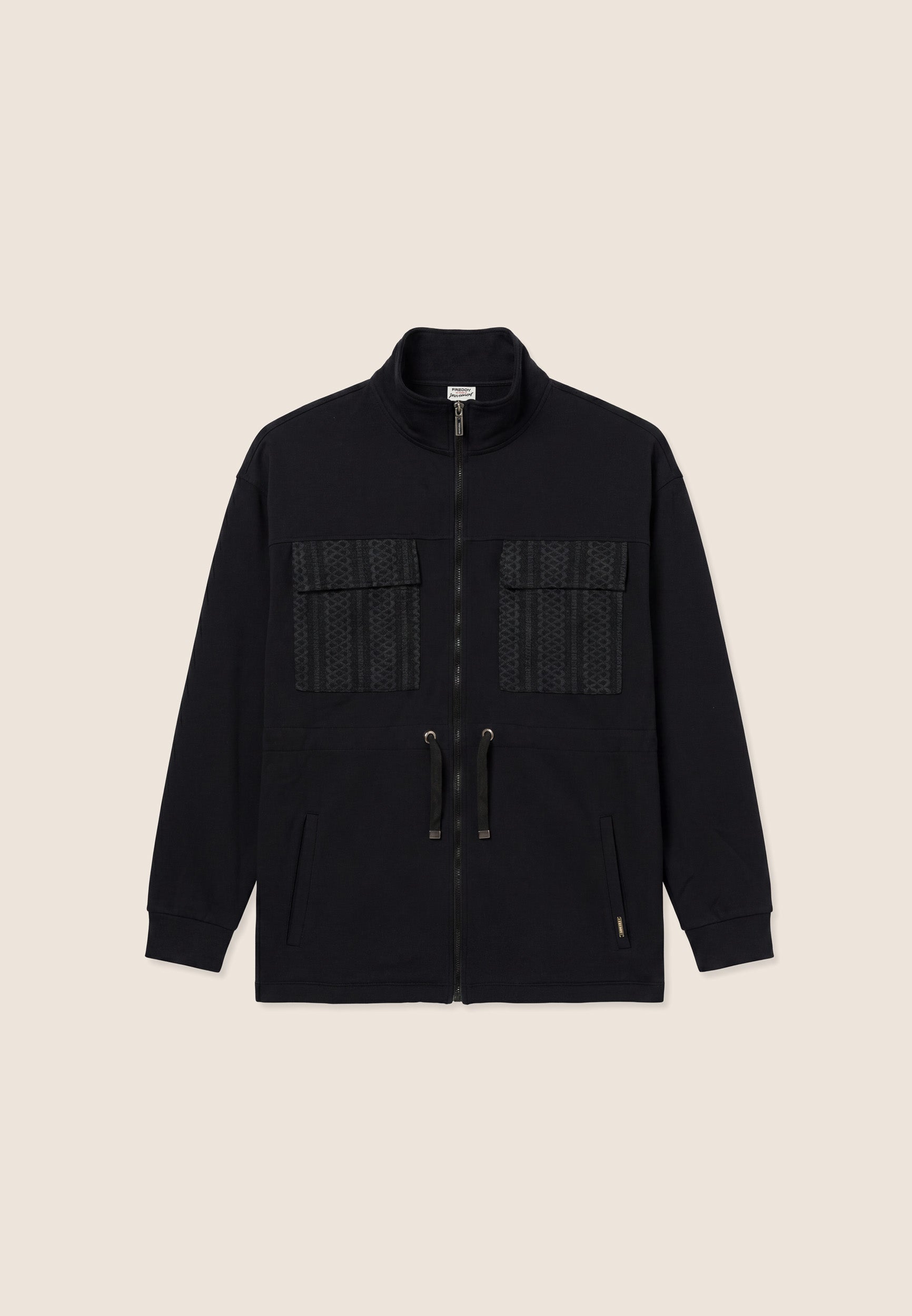 freddy-felpa-collo-alto-full-zip-coulisse-tasche-applicate image 5