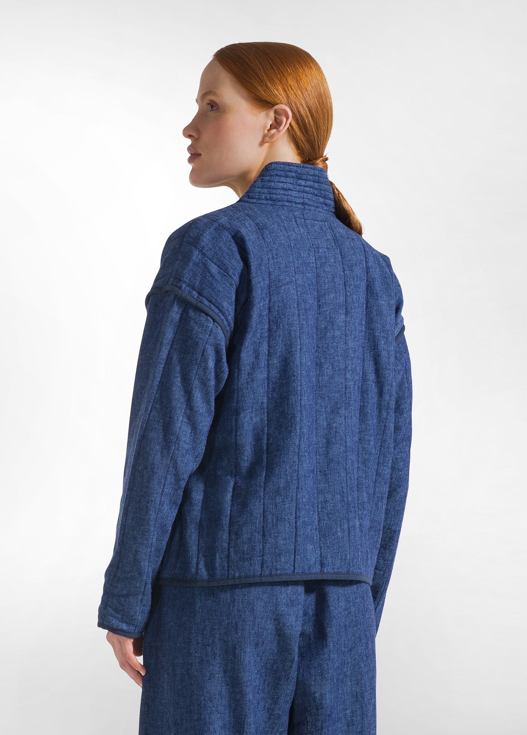 deha-kimono-denim-misto-lino-imbottito-blu image 2