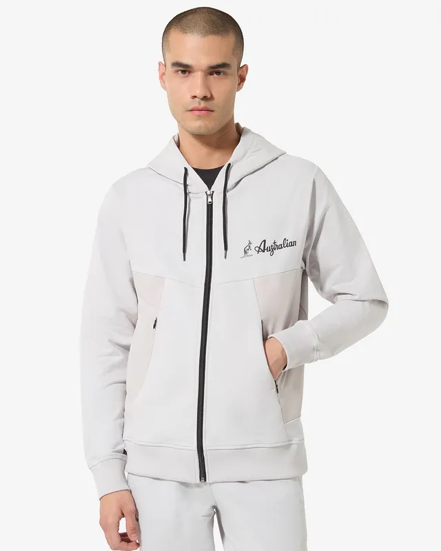 australian-gen-track-jacket-giacca-sportiva-in-felpa-cenere-con-cappuccio image 1