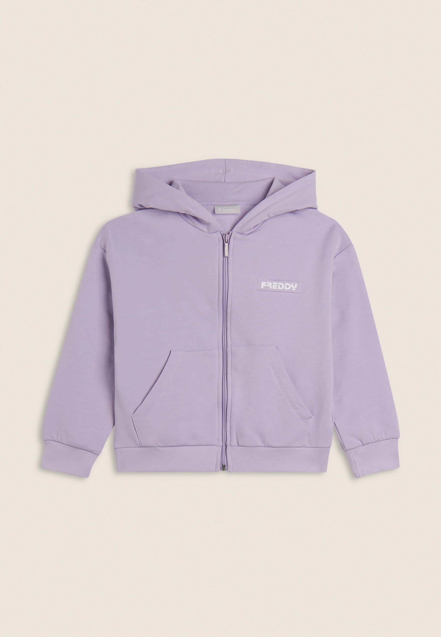 freddy-felpa-bambina-full-zip-con-cappuccio-e-logo image 1