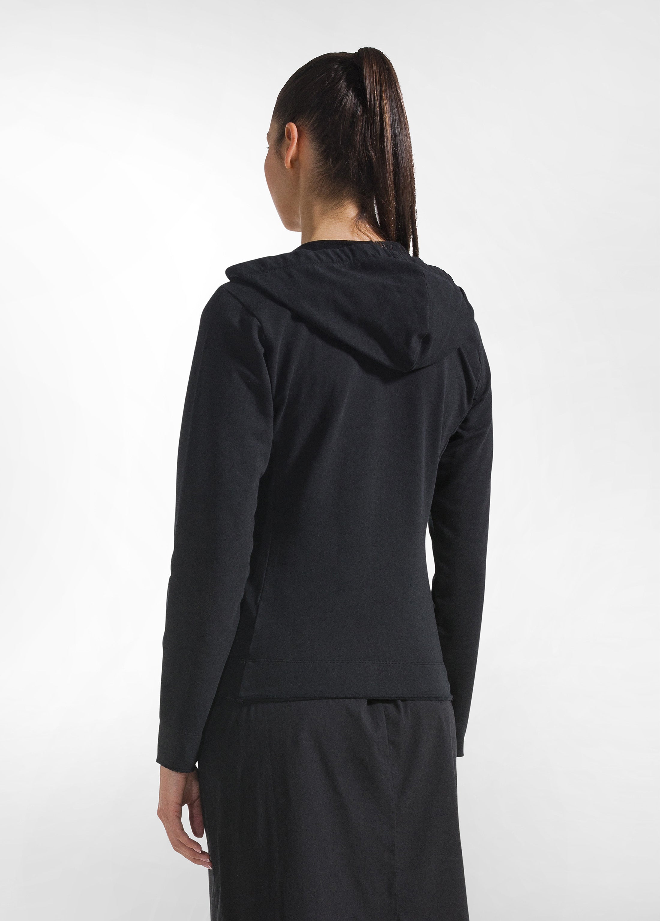deha-felpa-core-leggera-con-zip-e-cappuccio-nero image 3