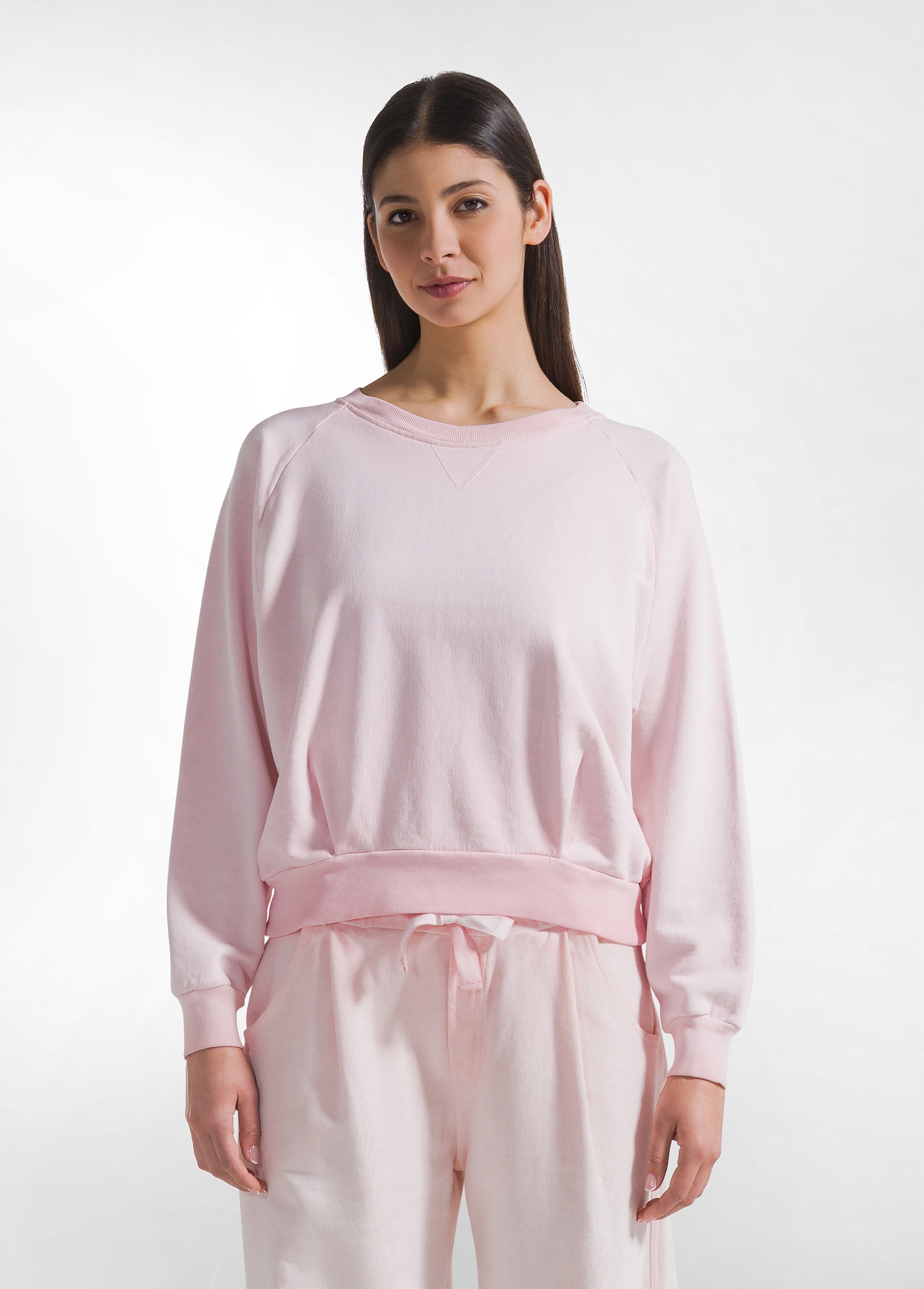 deha-felpa-girocollo-donna-effetto-sfumato-rosa image 1