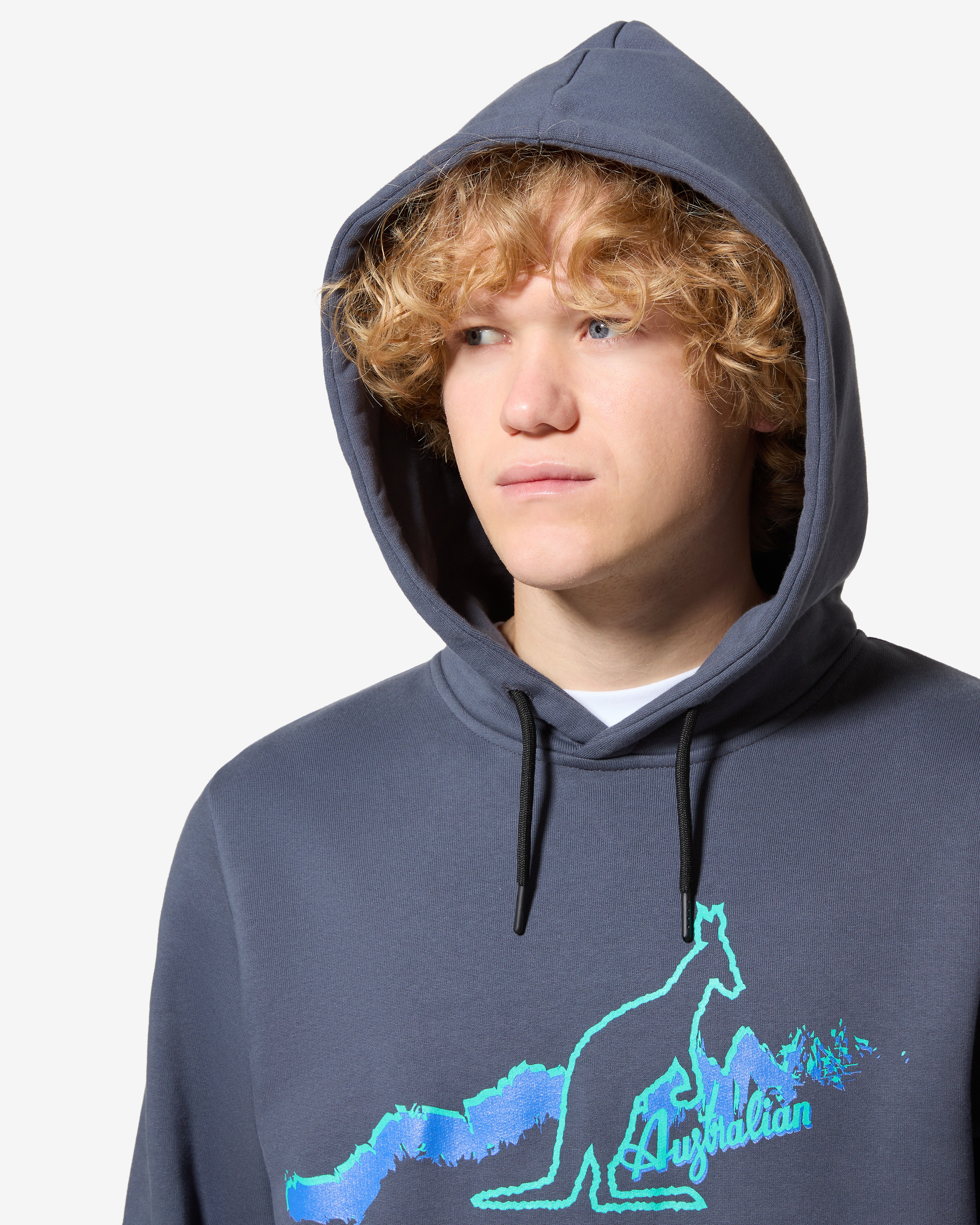 australian-road-hoodie-archive-grigio-titanio-felpa-con-cappuccio image 4
