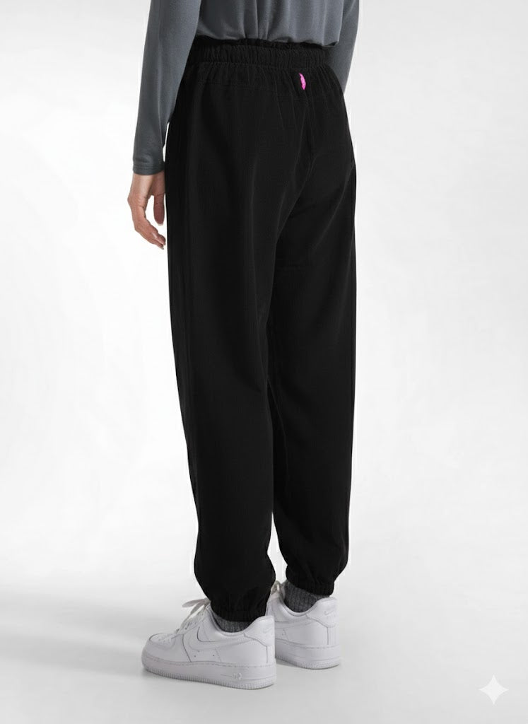 deha-pantaloni-in-velluto-con-coulisse-in-vita-nero image 4