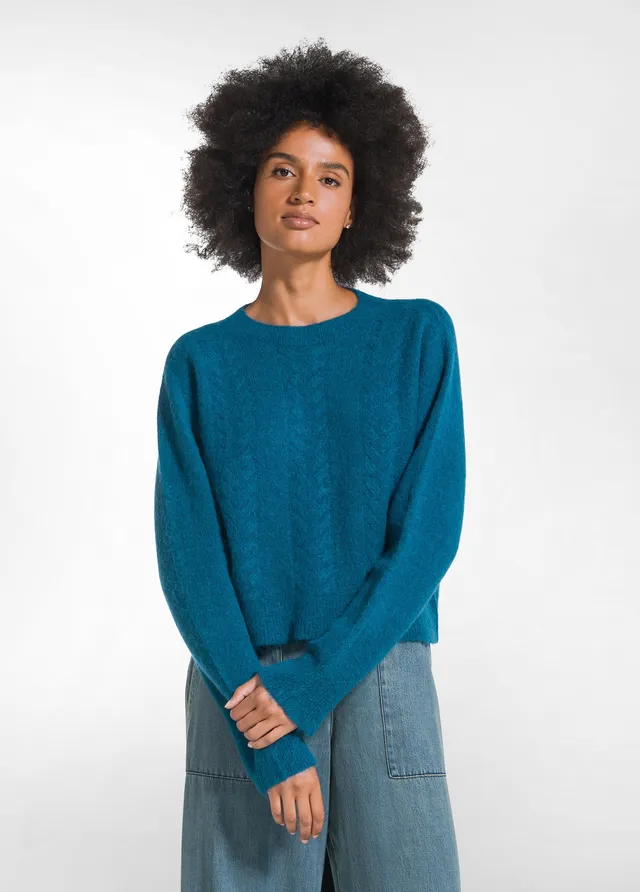 deha-maglione-in-alpaca-a-trecce-verde-vestibilit-corta image 1