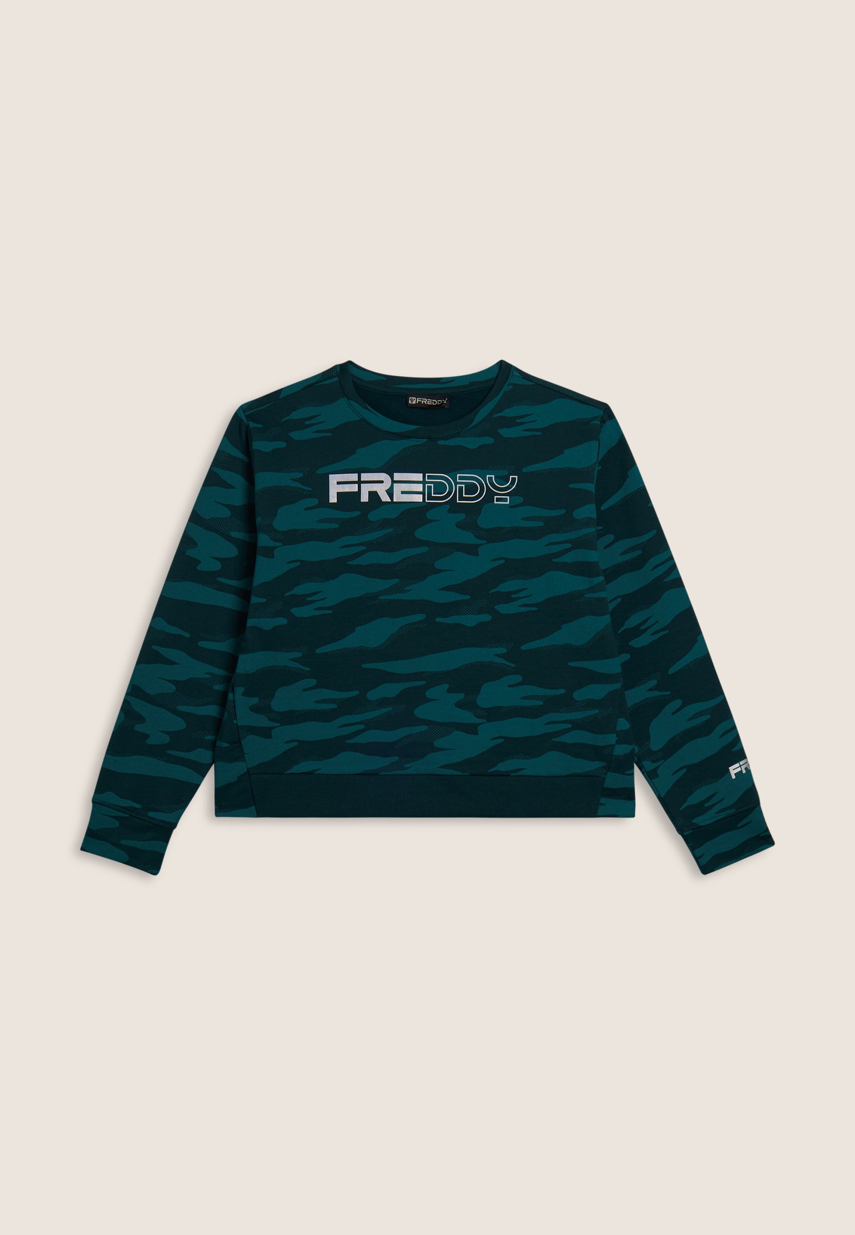 freddy-felpa-cropped-donna-girocollo-logo-perlato-camouflage image 5