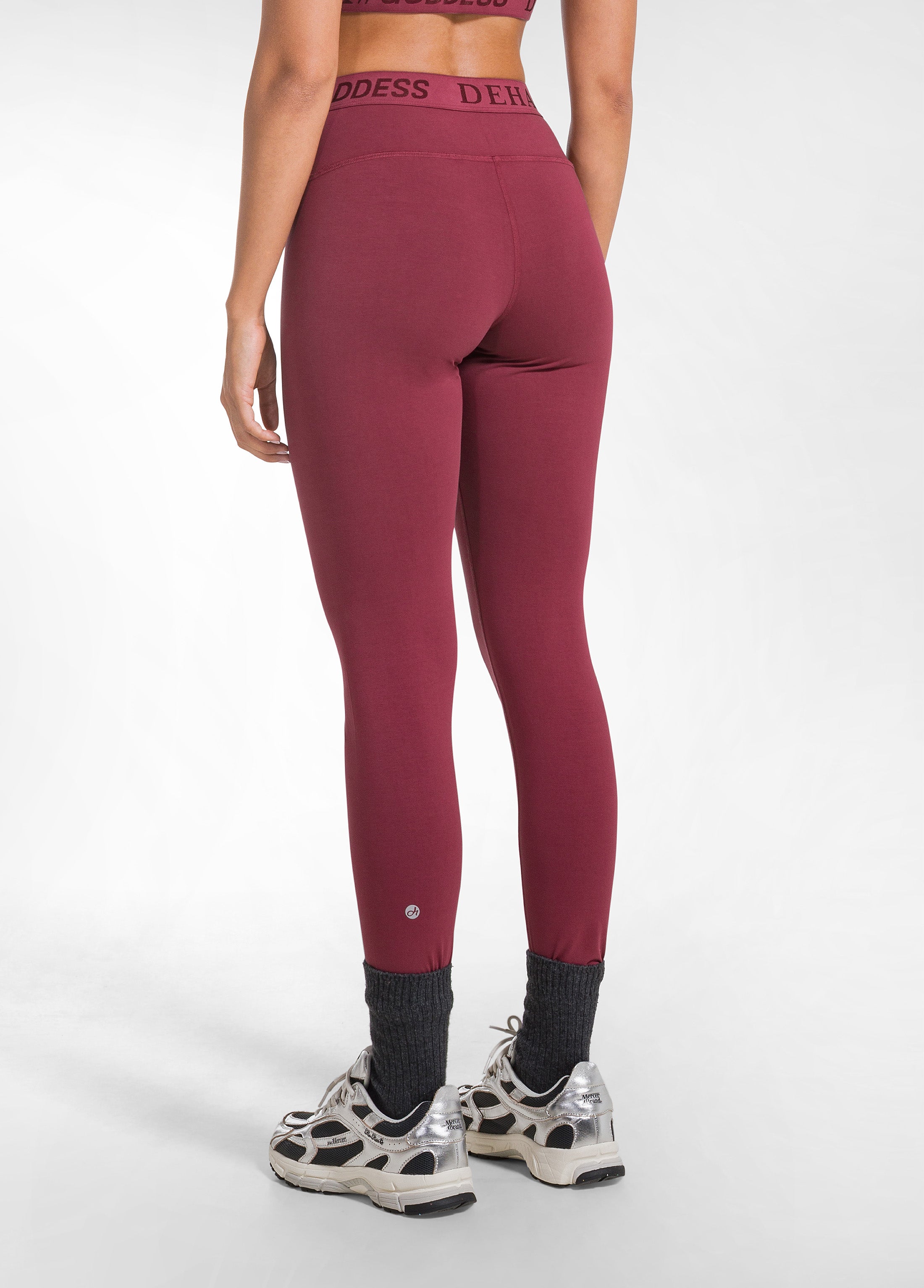 deha-leggings-in-jersey-stretch-con-logo-rosso-d52005 image 3