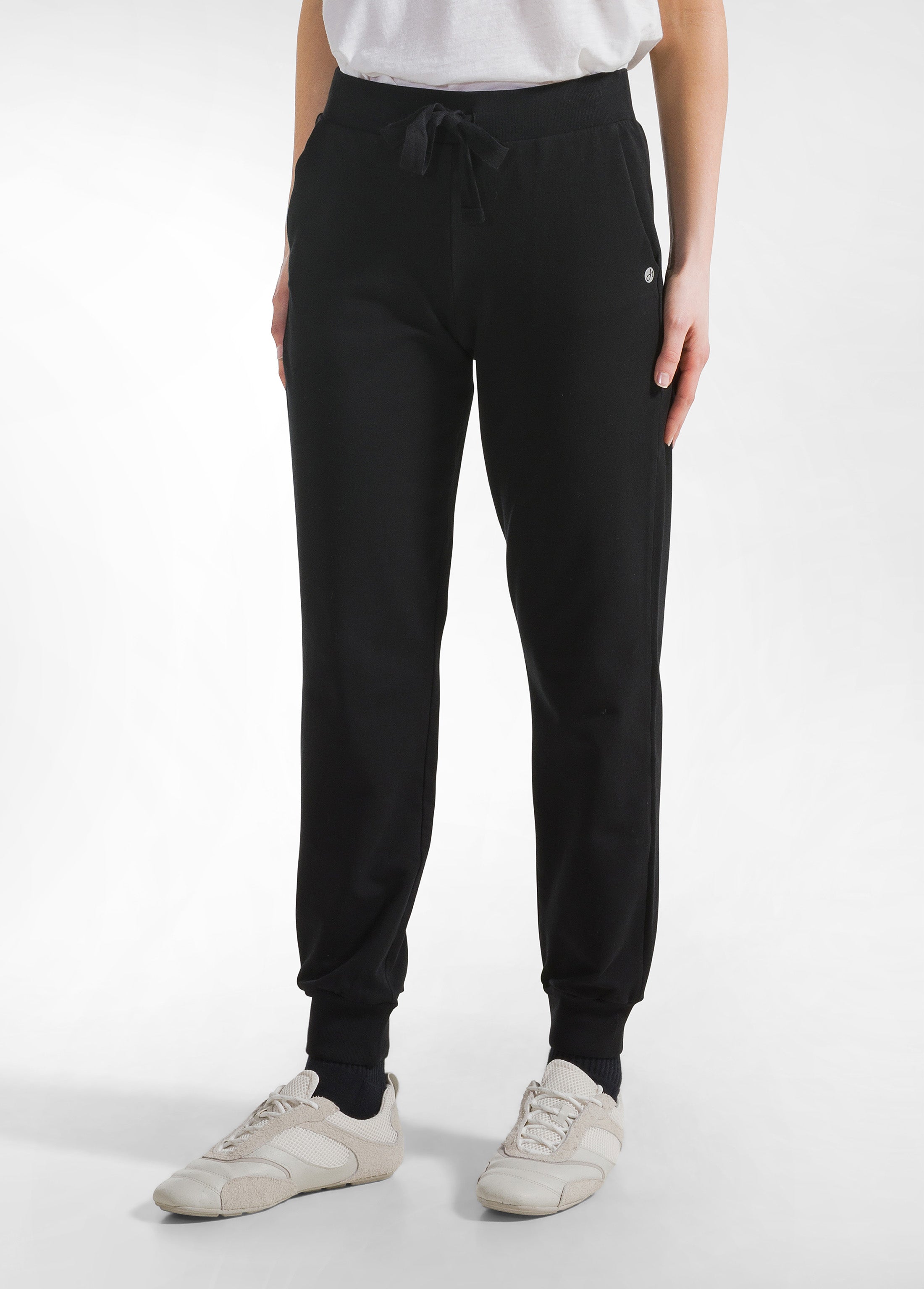 deha-jogger-con-polsino-in-felpa-leggera-nero-cotone-organico image 2