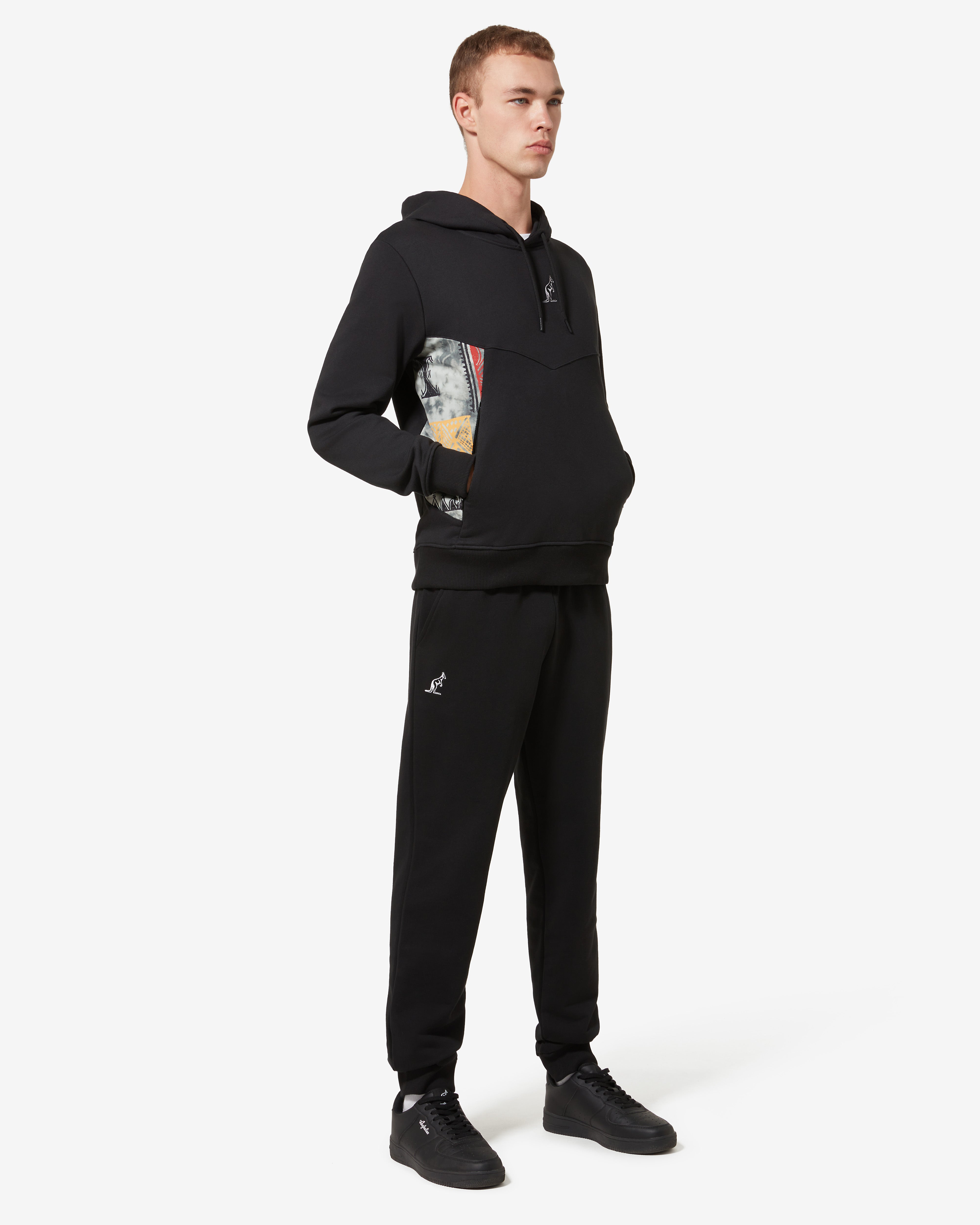 australian-ethnic-hoodie-felpa-nera-cotone image 2