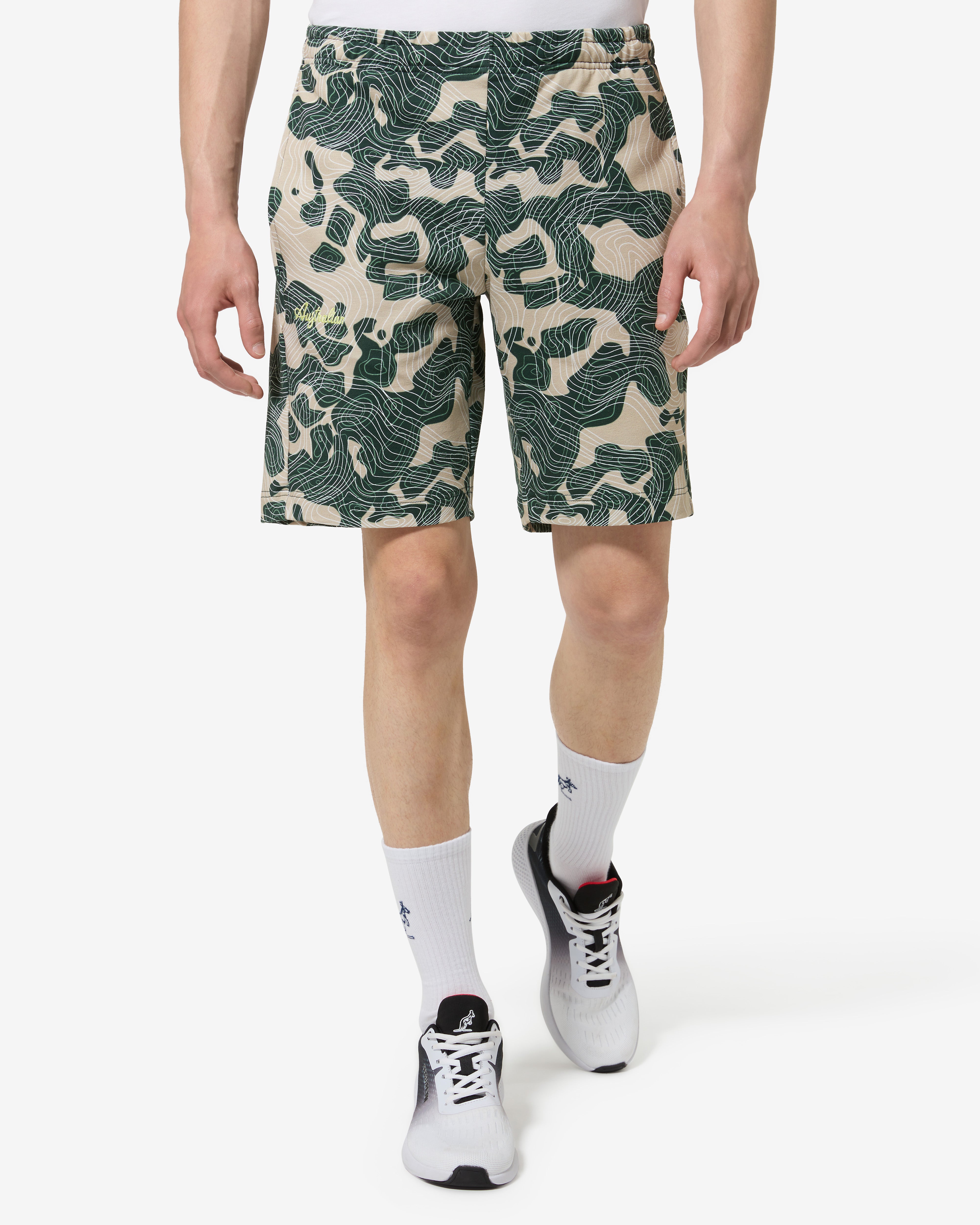 australian-camomaps-short-in-felpa-elasticizzata-con-stampa-made-in-italy image 1