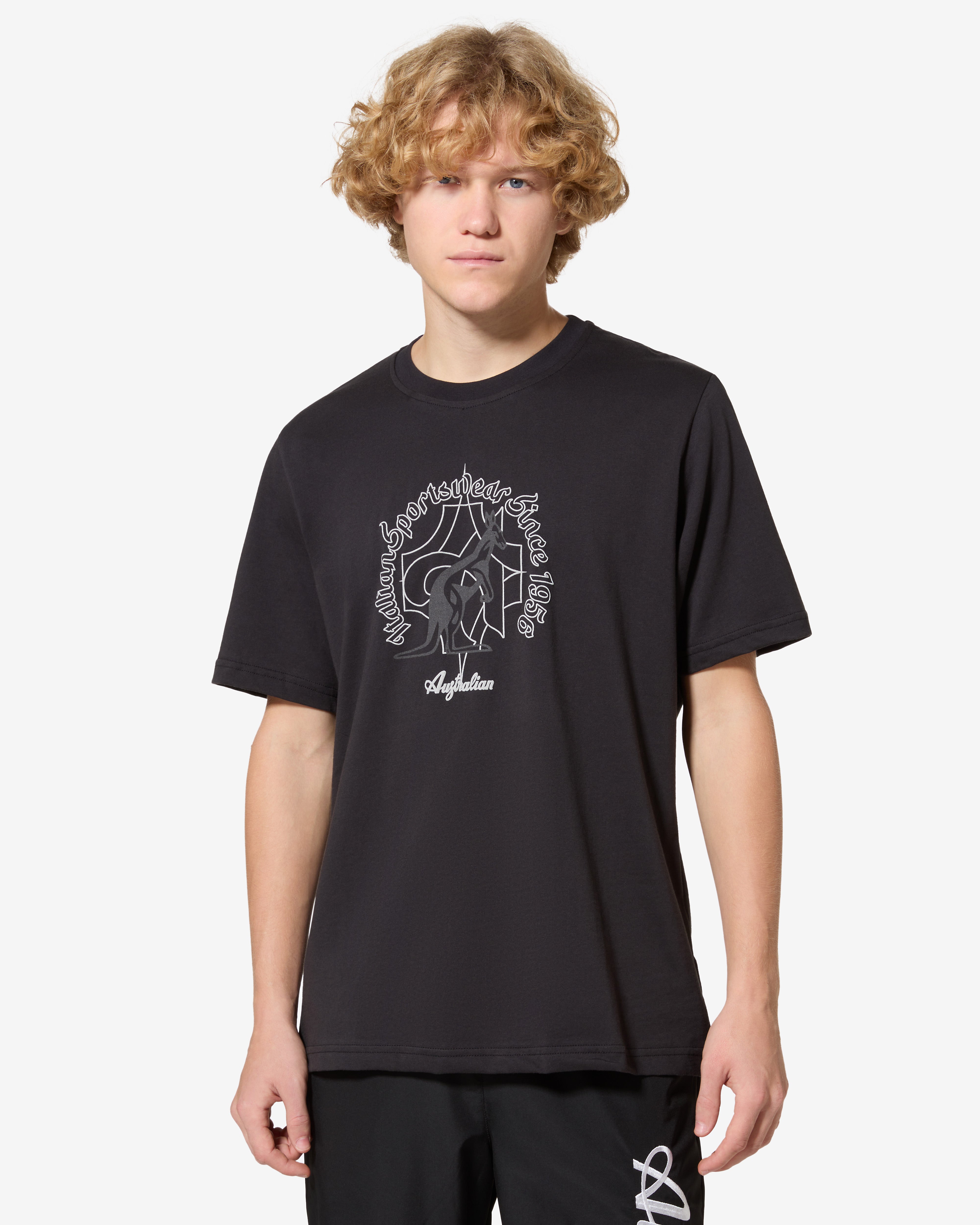 australian-type-t-shirt-archive-nera-t-shirt-cotone-regular-made-in-italy image 1