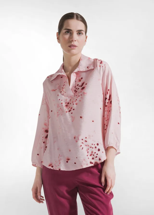 deha-camicia-in-viscosa-stampata-effetto-stropicciato-rosa image 1
