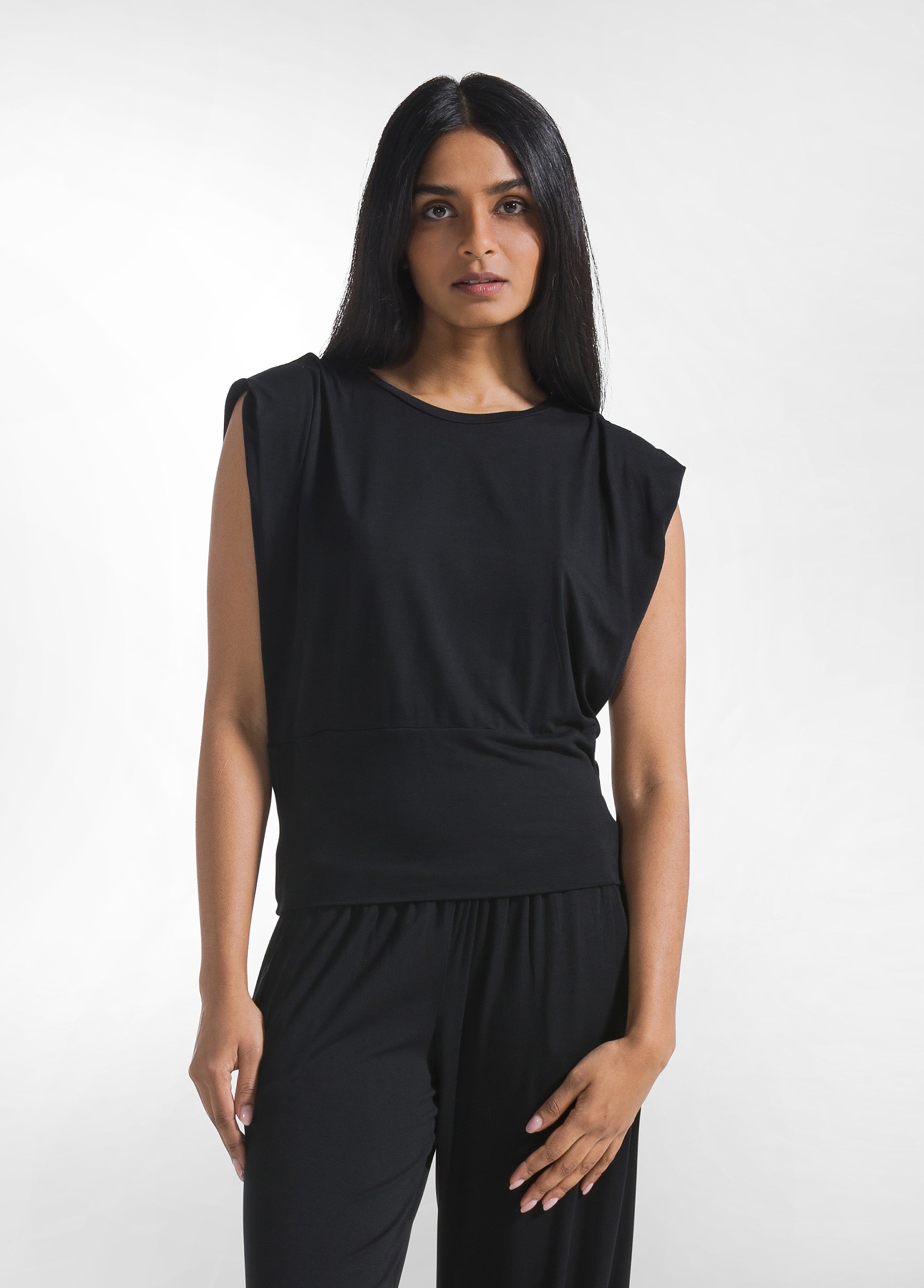 deha-t-shirt-viscosa-ecovero-d42280-nero-donna image 1