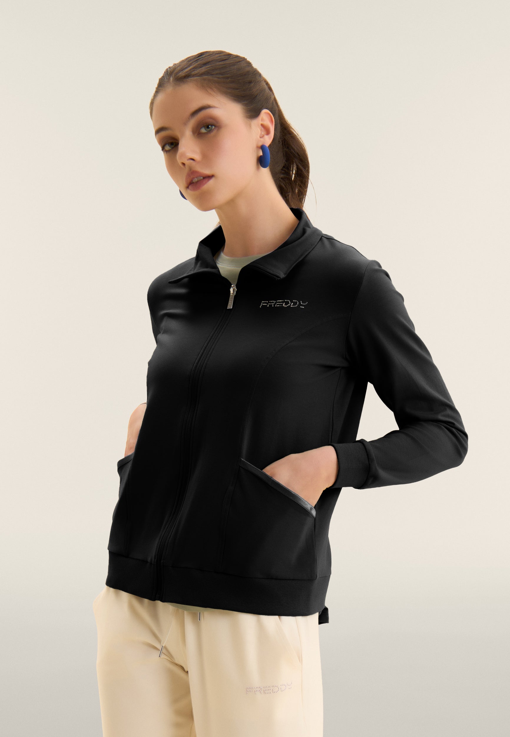 freddy-felpa-collo-alto-con-zip-in-jersey-elasticizzato image 8
