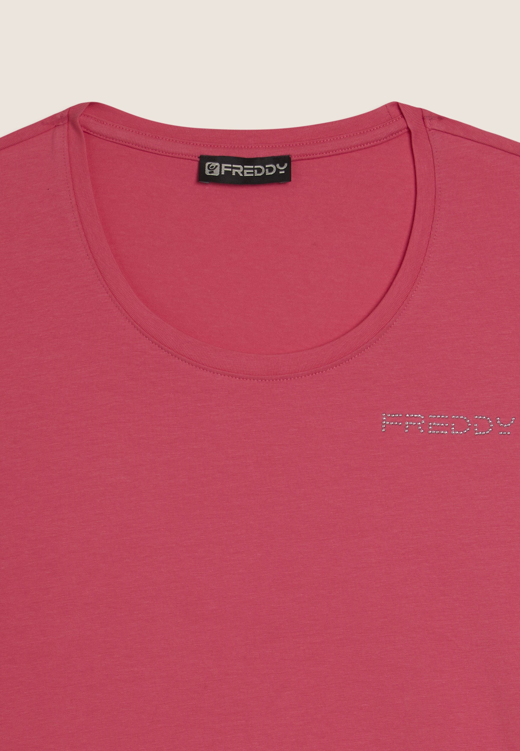 freddy-t-shirt-donna-manica-corta-logo-perline-con-inserti-elastici image 8