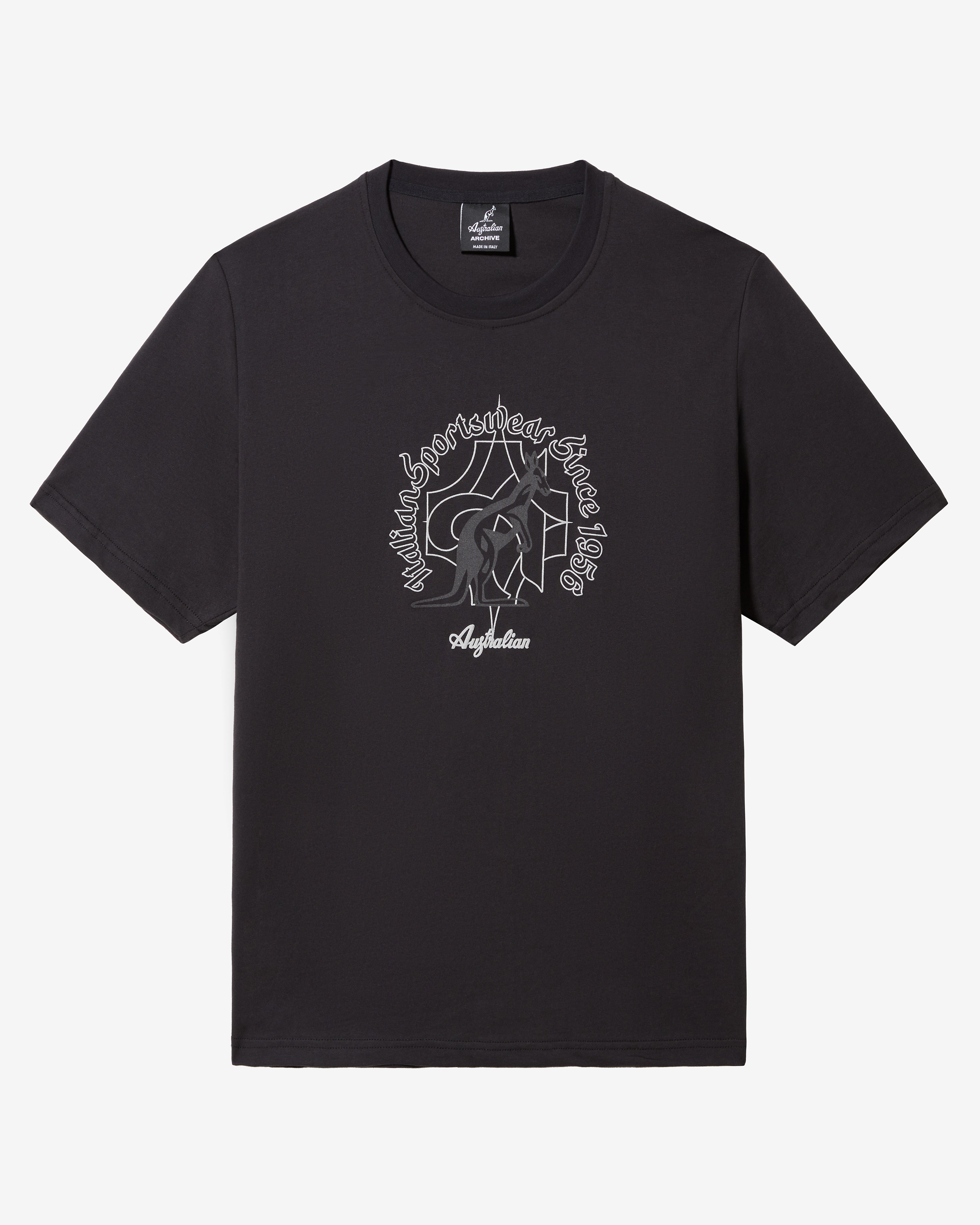 australian-type-t-shirt-archive-nera-t-shirt-cotone-regular-made-in-italy image 4