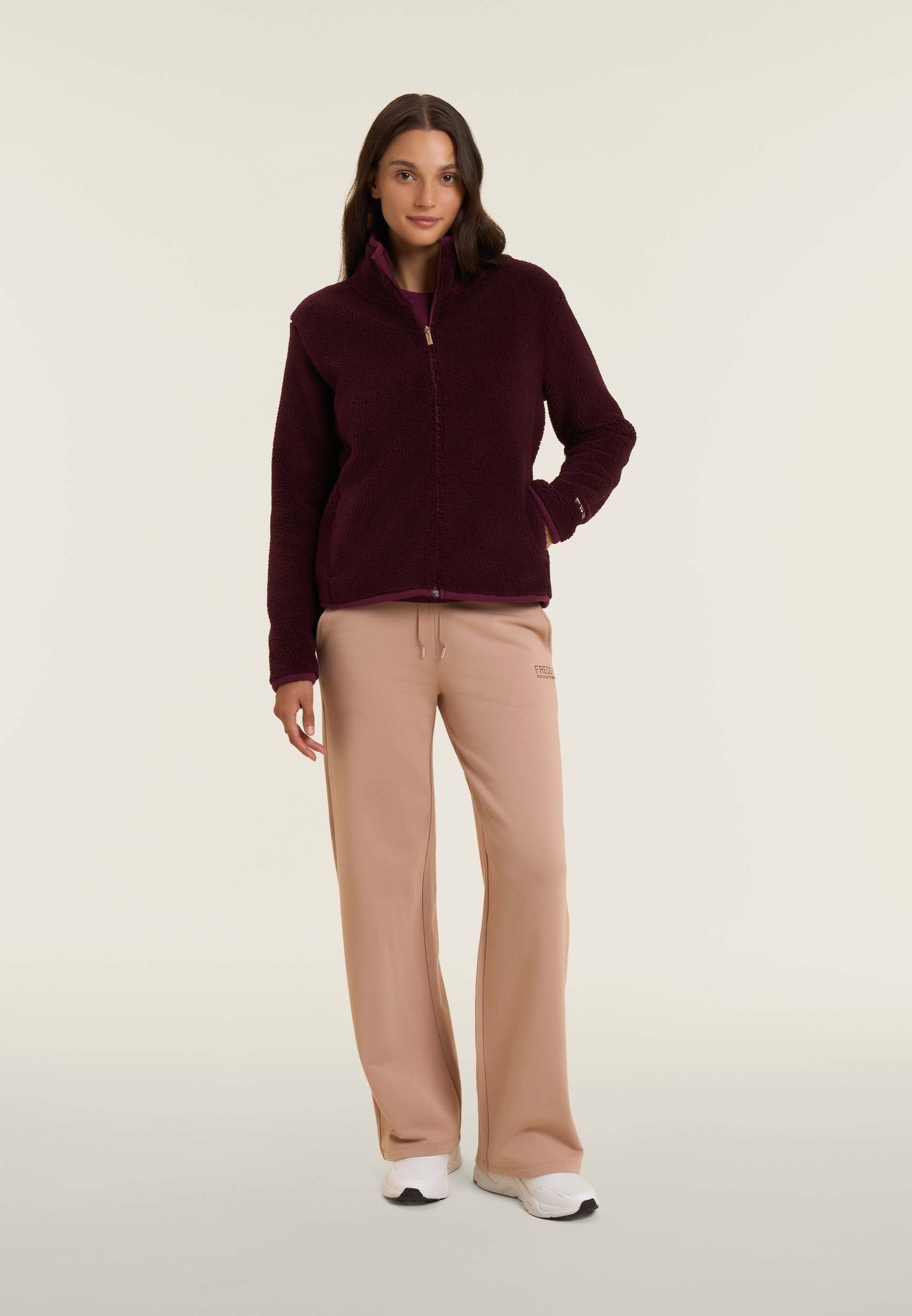 freddy-wr-up-giacca-donna-in-pile-sherpa-con-collo-alto-e-zip image 2