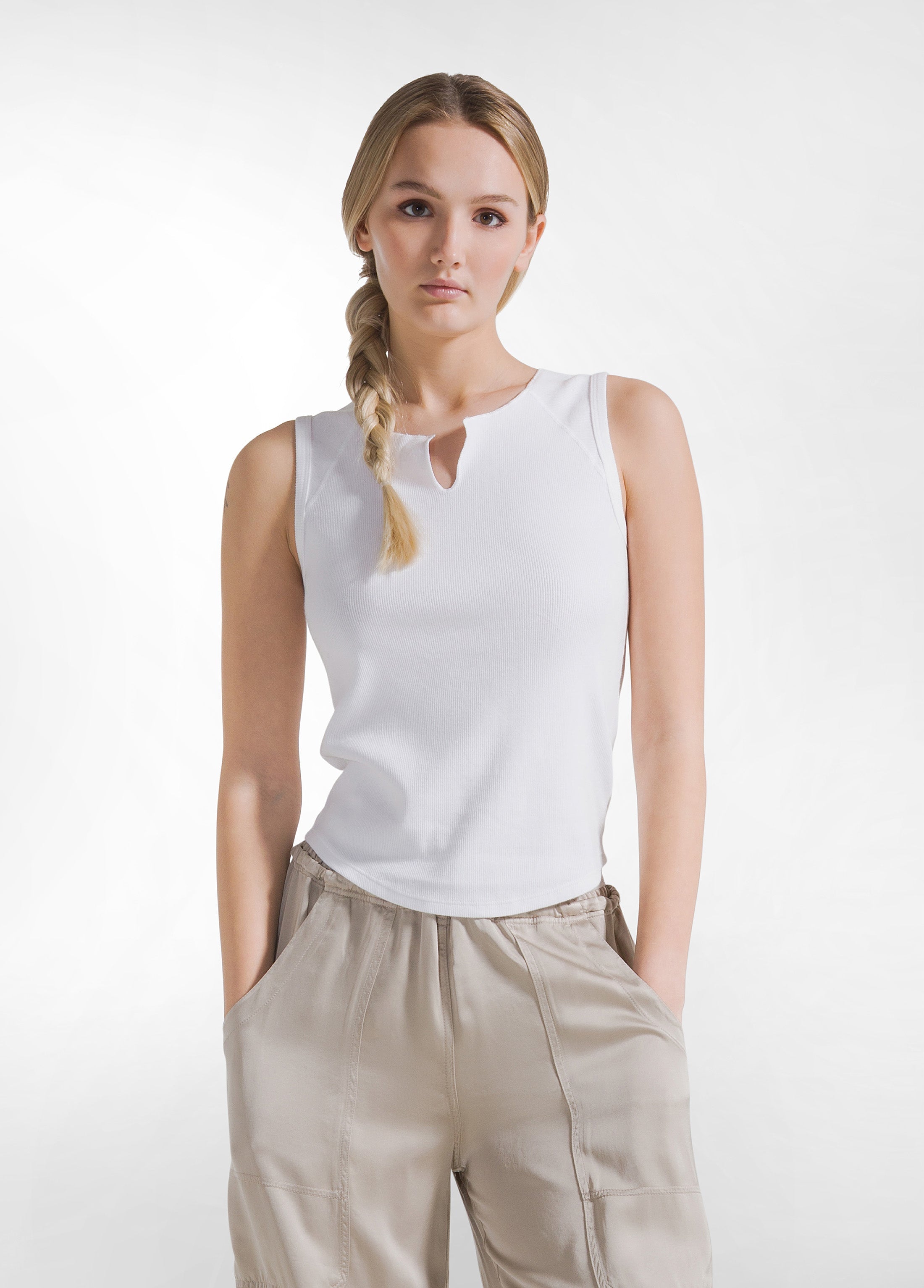 deha-canotta-a-costine-bianco-rib-jersey-cotone image 1