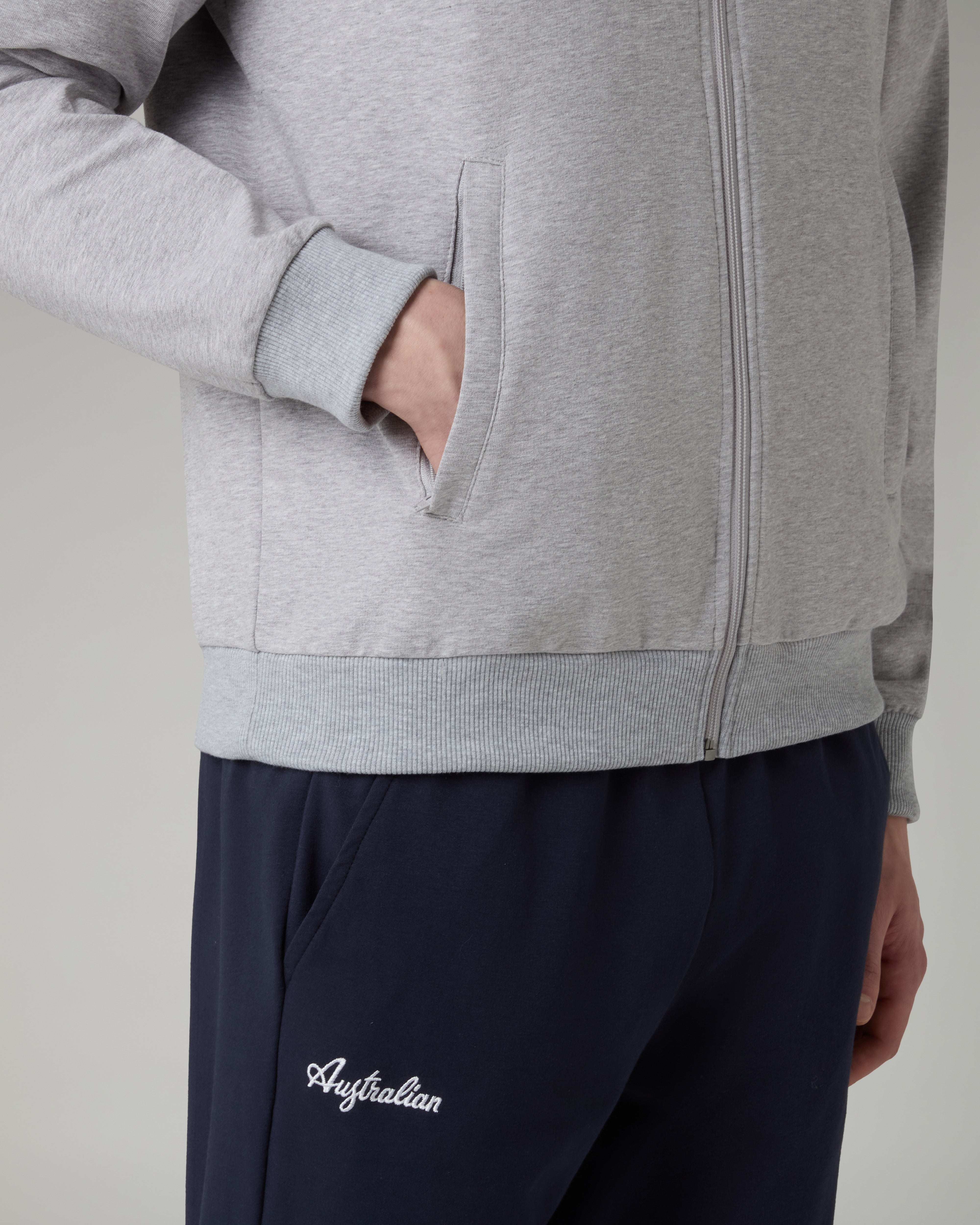 australian-essential-line-tuta-in-felpa-elasticizzata-grigio-melange image 5