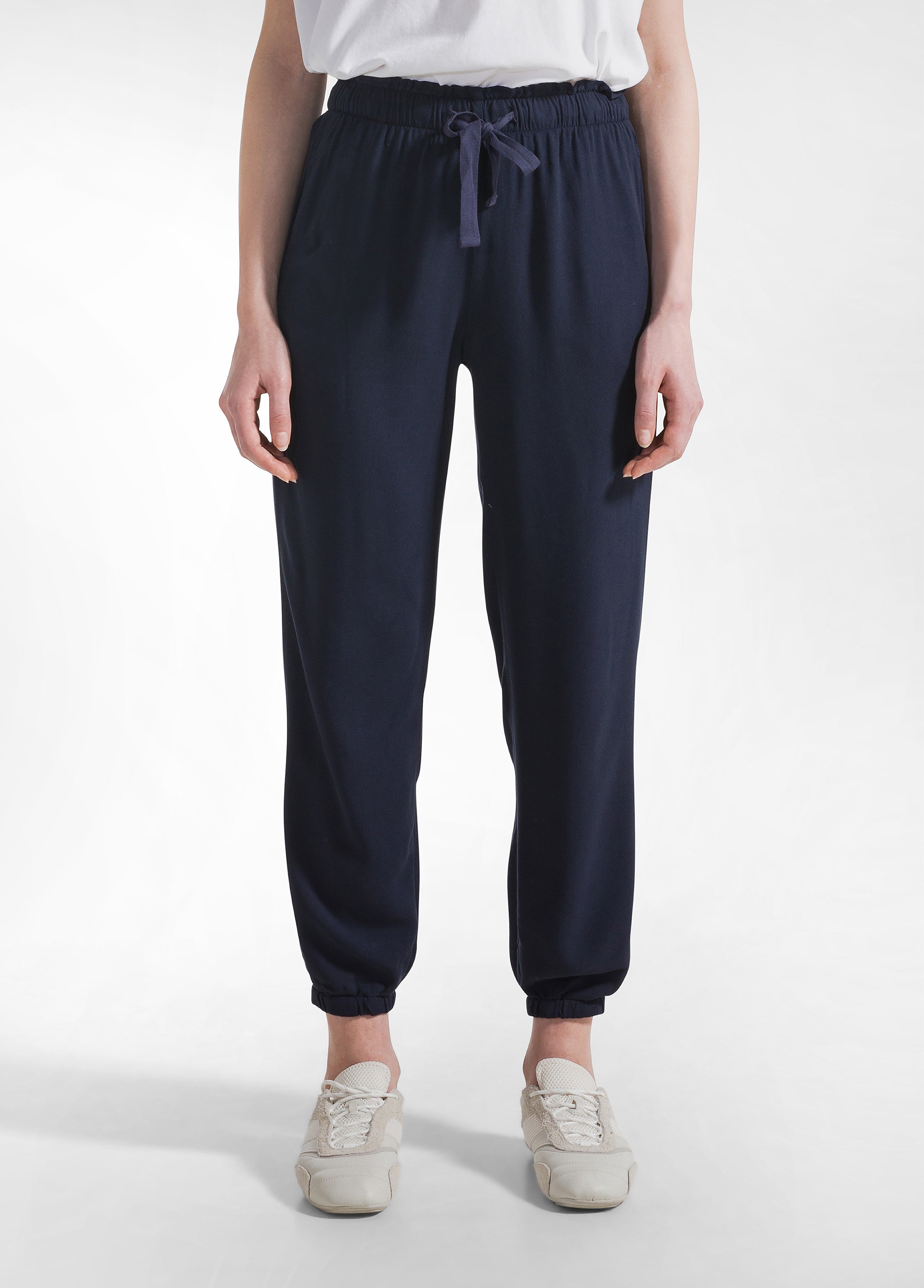 deha-pantalone-jogger-in-viscosa-crepe-blu image 2