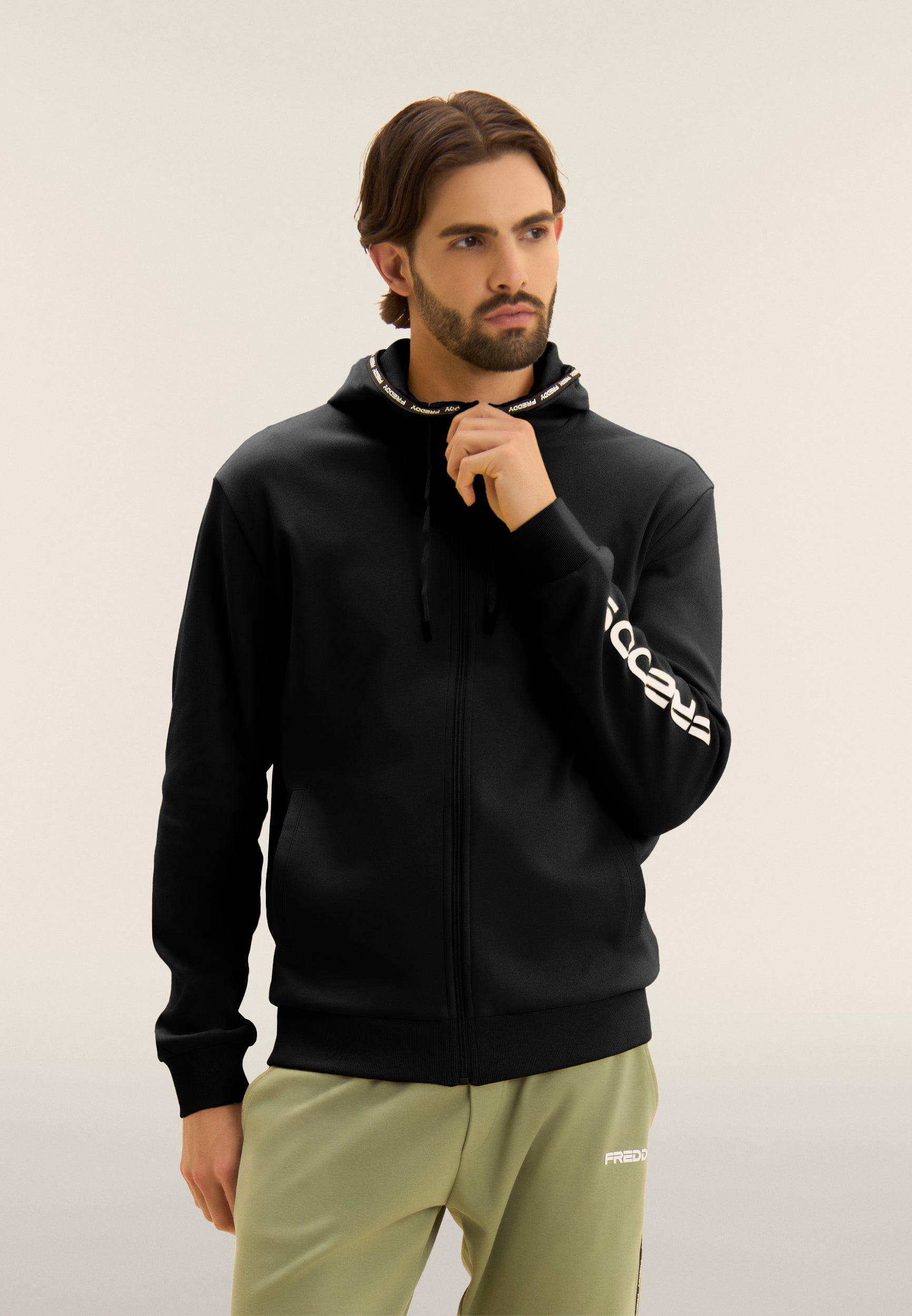freddy-felpa-con-cappuccio-e-zip-in-cotone-interlock image 7