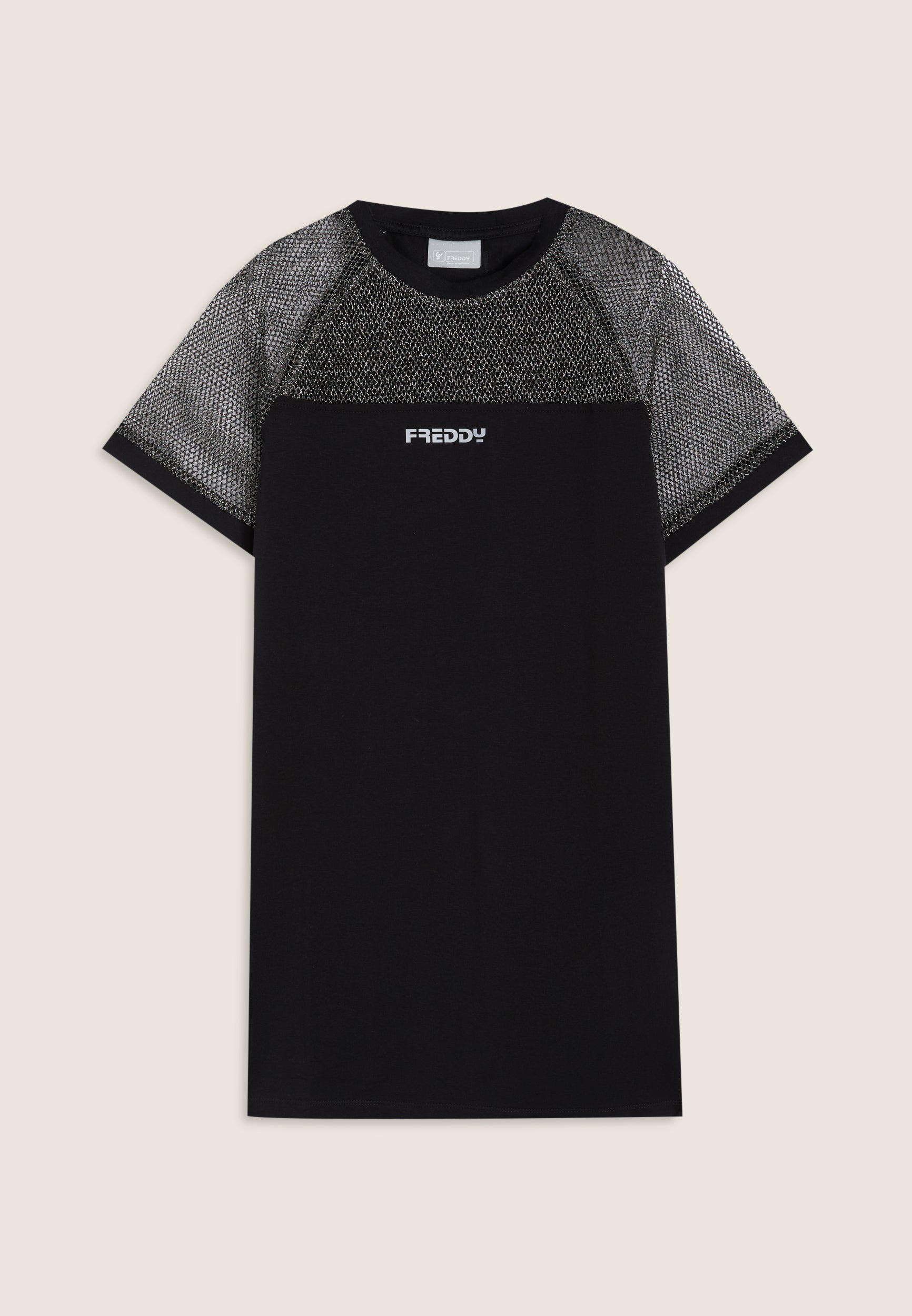 freddy-wr-up-vestitino-bambina-maxi-t-shirt-con-maniche-in-mesh-lurex image 1