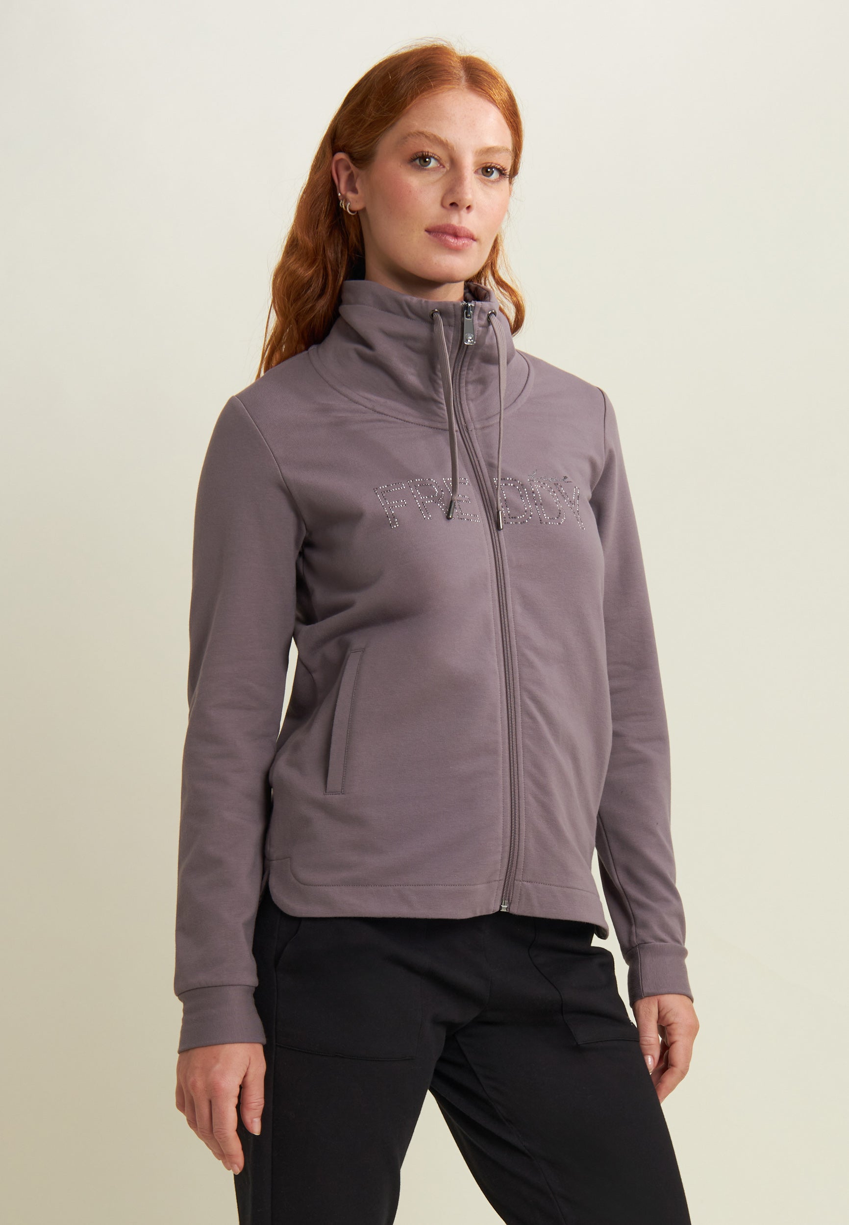 freddy-felpa-donna-full-zip-collo-alto-fondo-asimmetrico image 1
